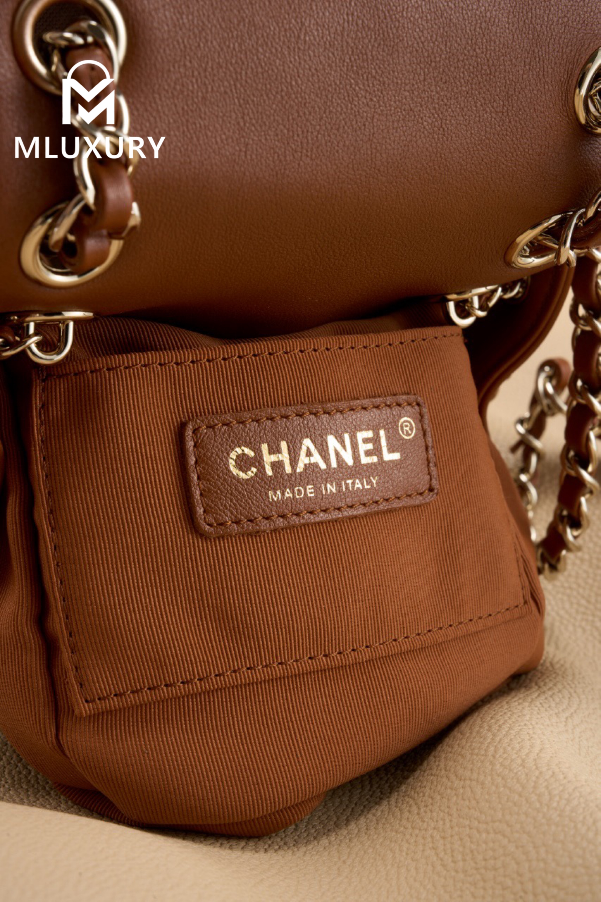 CHANEL 24A Duma Small Backpack, Caramel Color