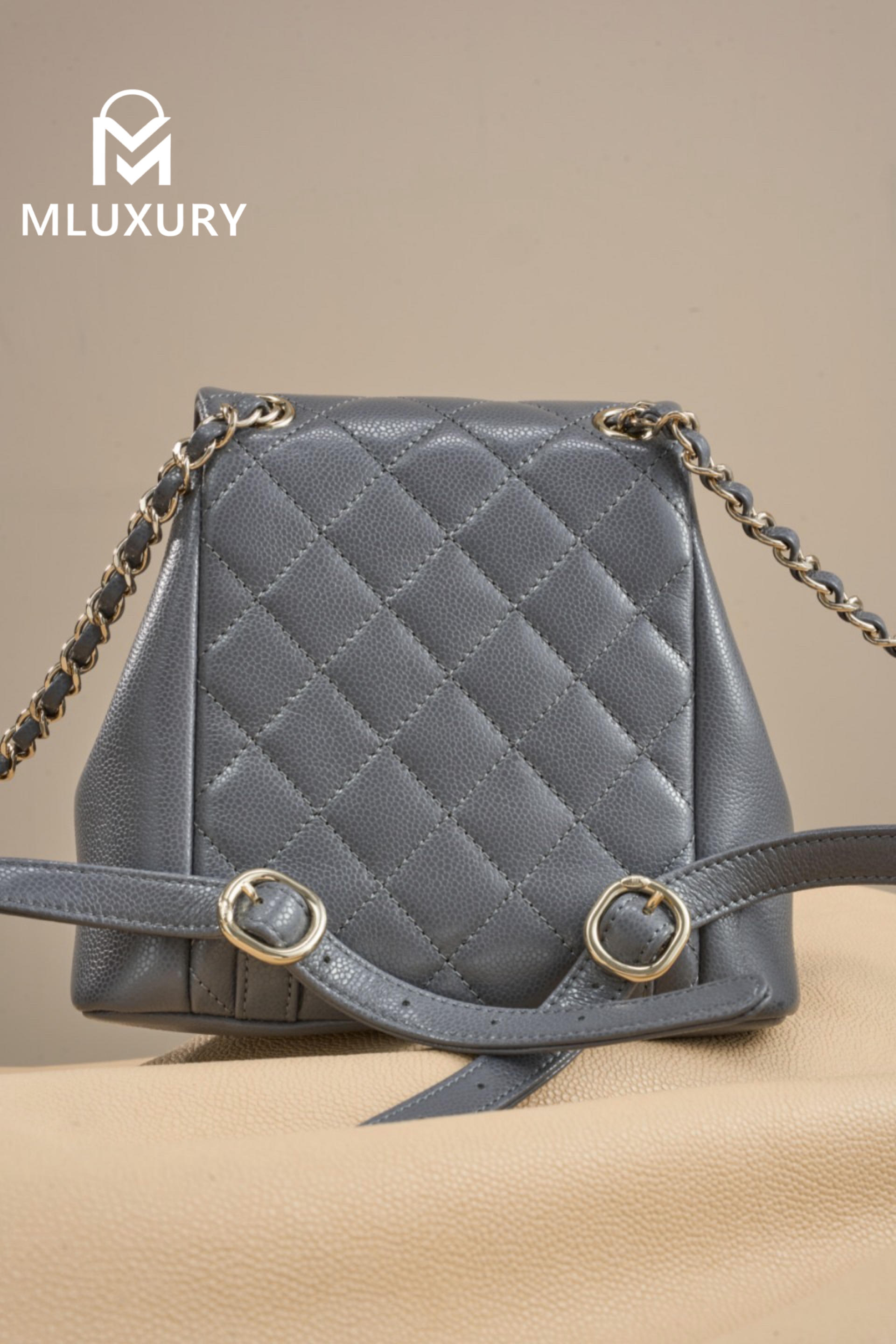 CHANEL 24A Duma Small Backpack, Grey