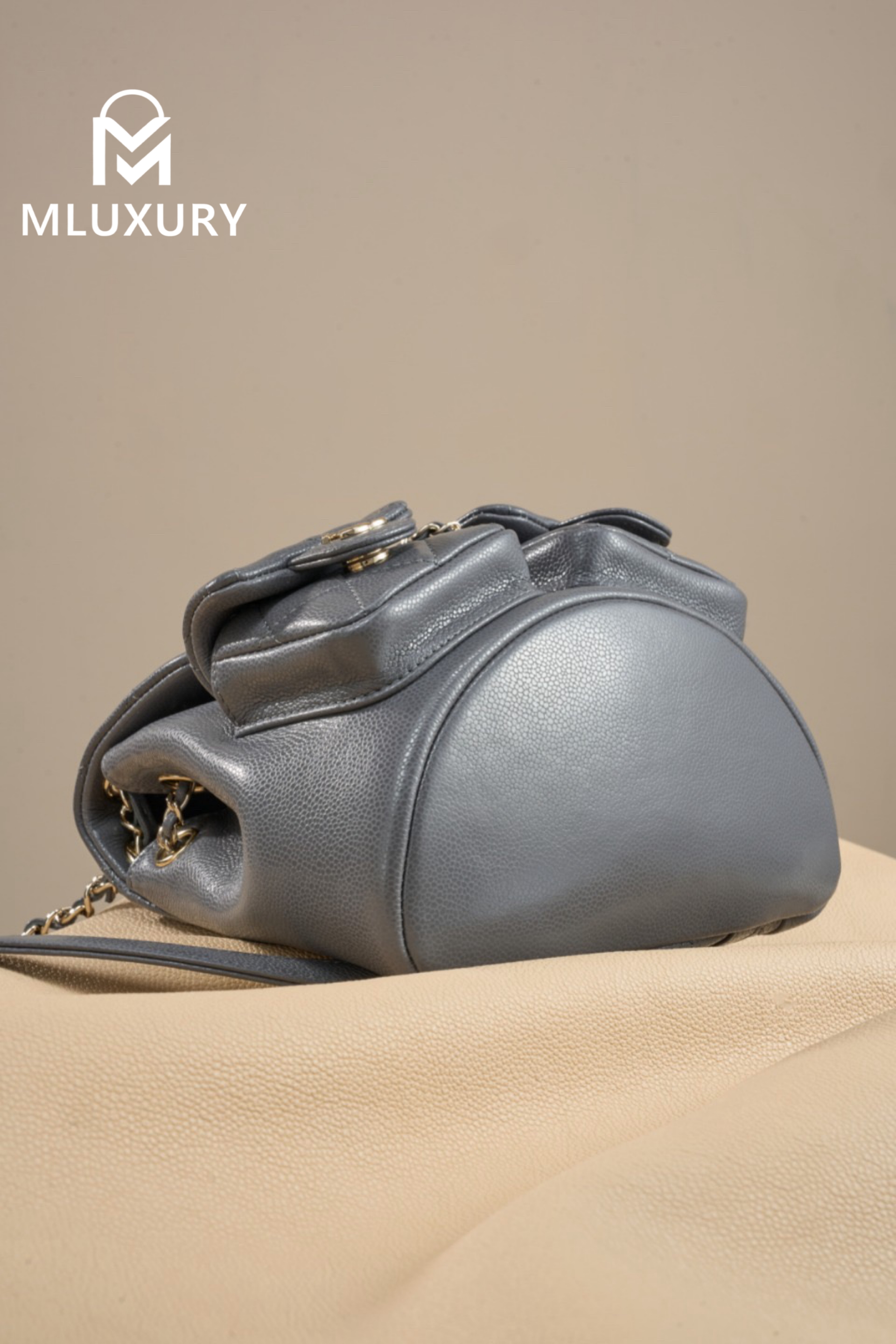CHANEL 24A Duma Small Backpack, Grey