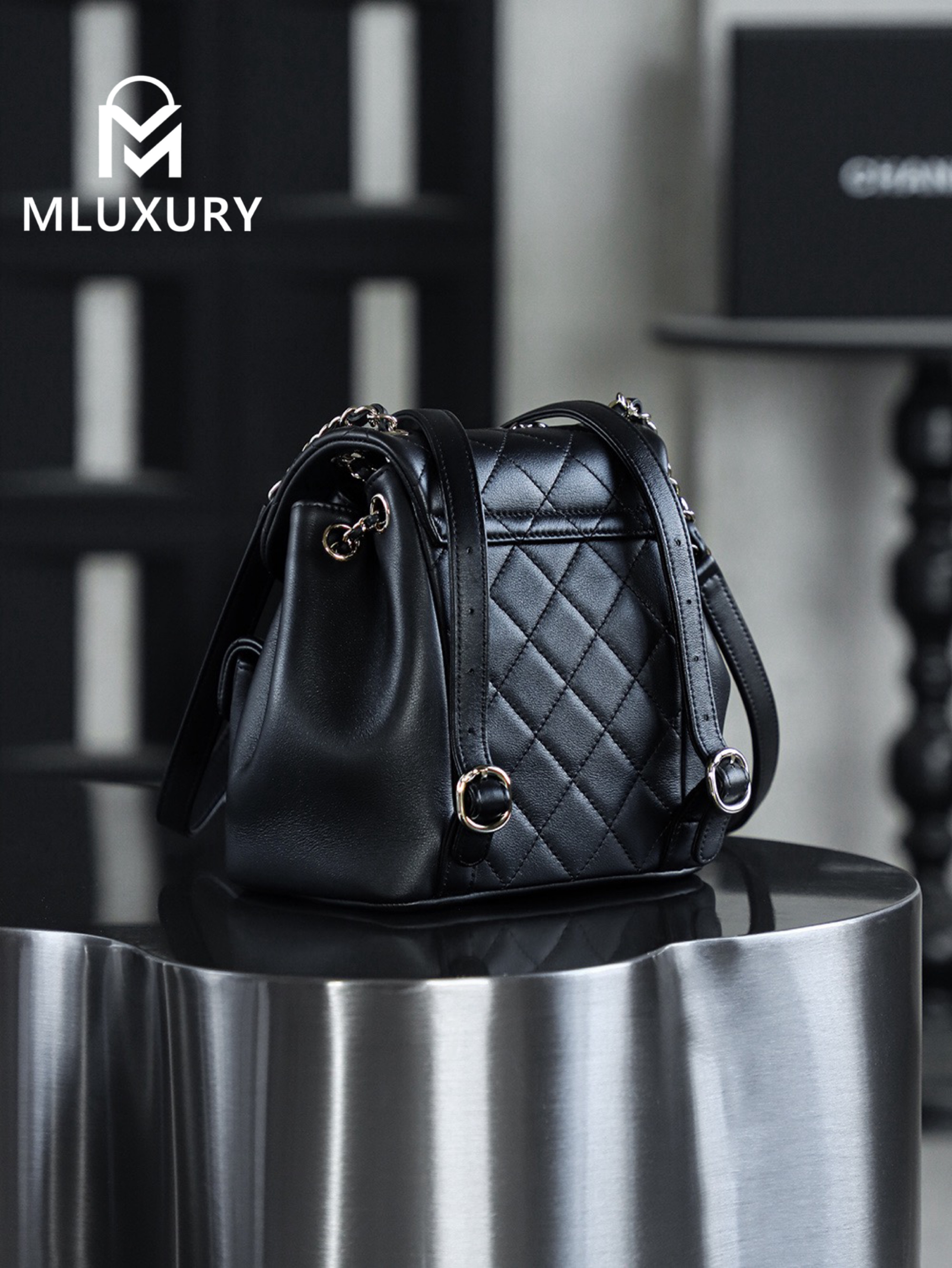 CHANEL 23Duma Small Backpack, Black