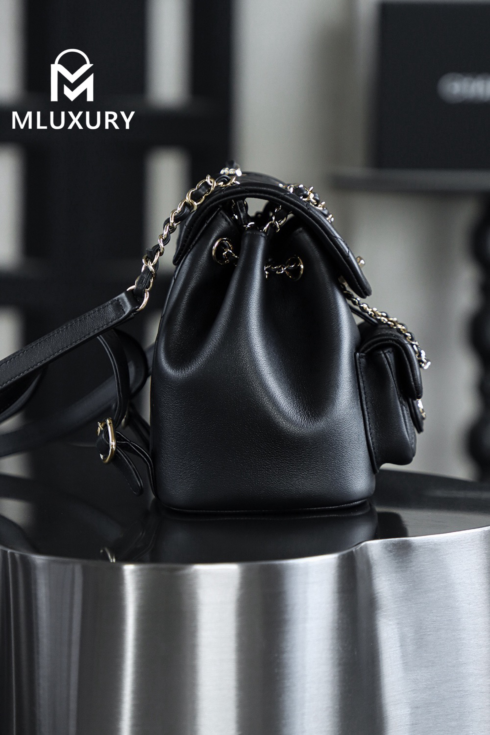 CHANEL 23Duma Small Backpack, Black