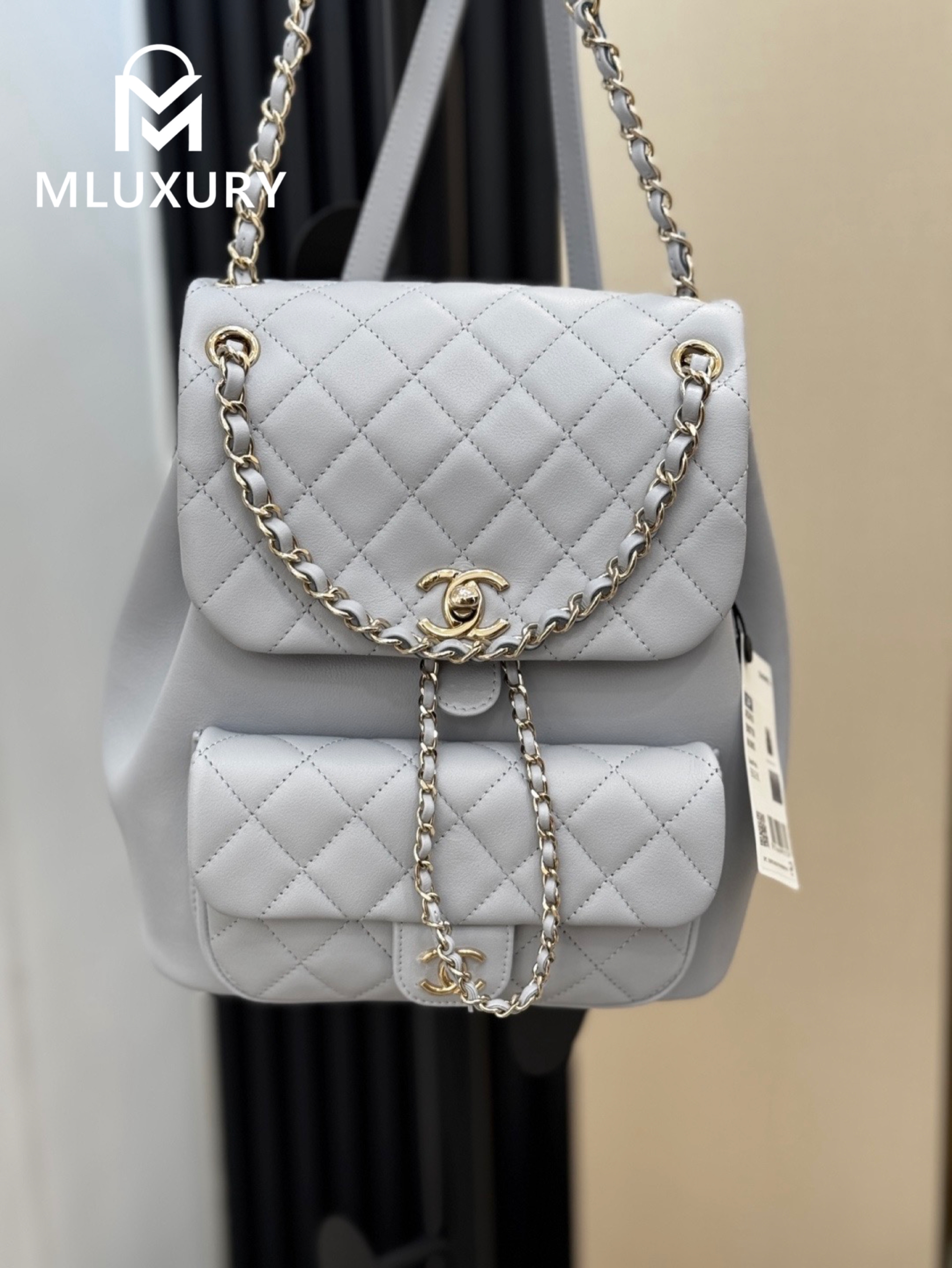 CHANEL 24Duma Large Backpack, Grey