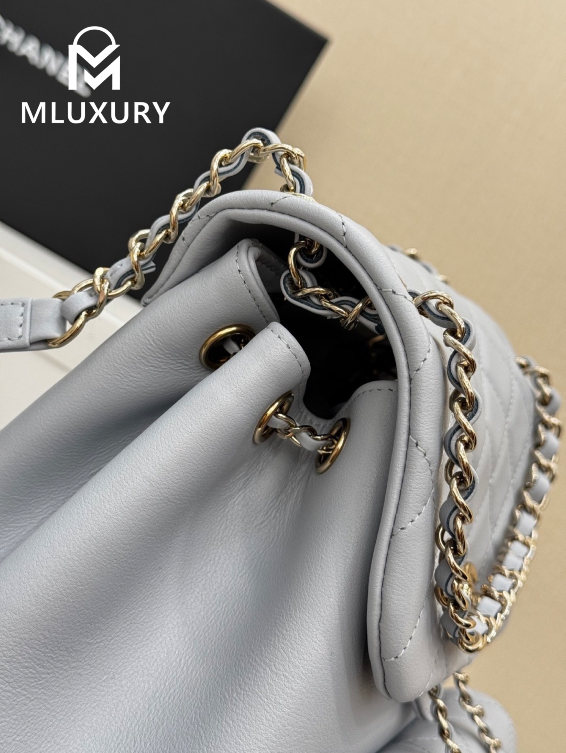 CHANEL 24Duma Large Backpack, Grey