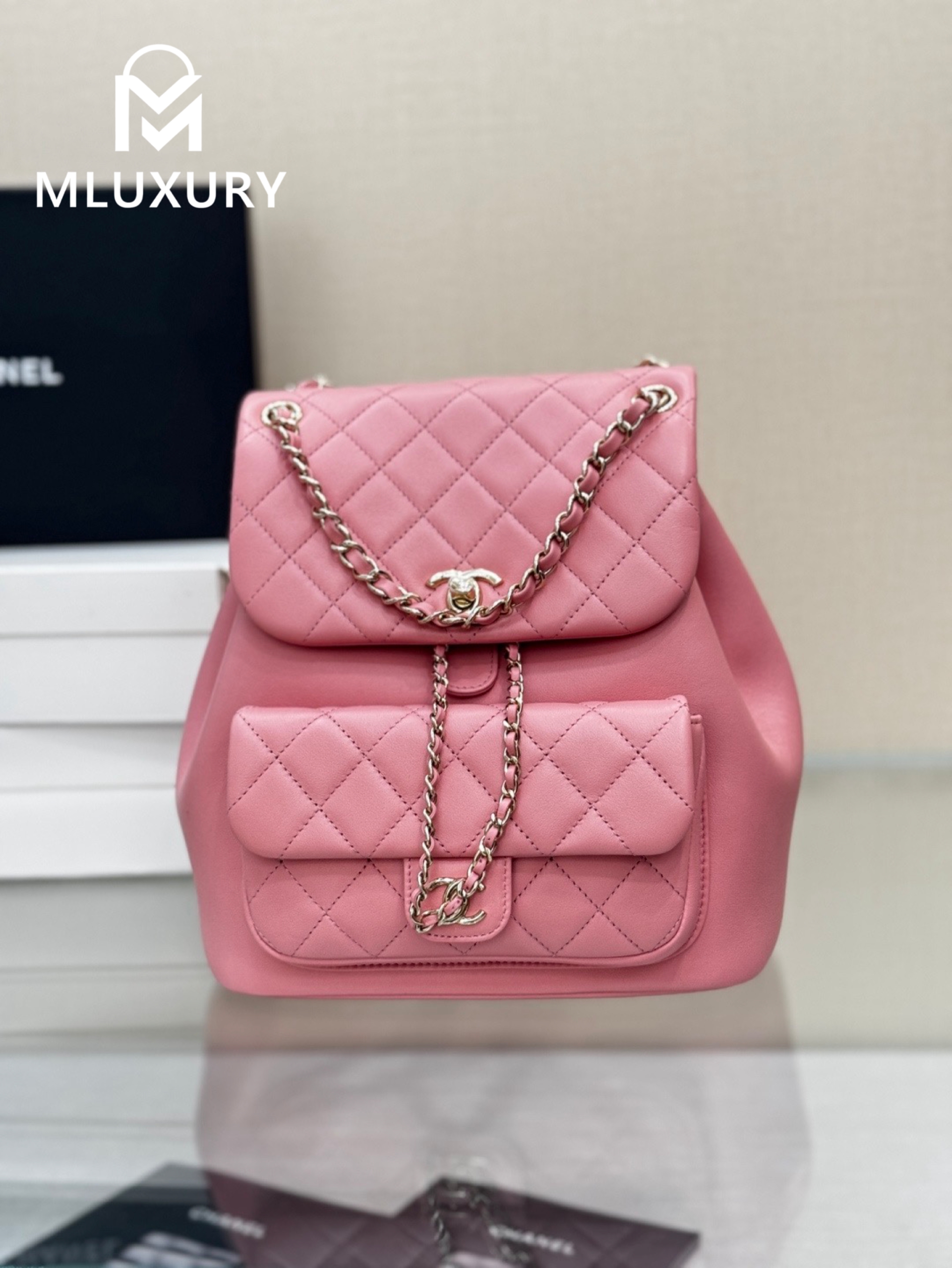 CHANEL 24 Duma Large Backpack, Pink