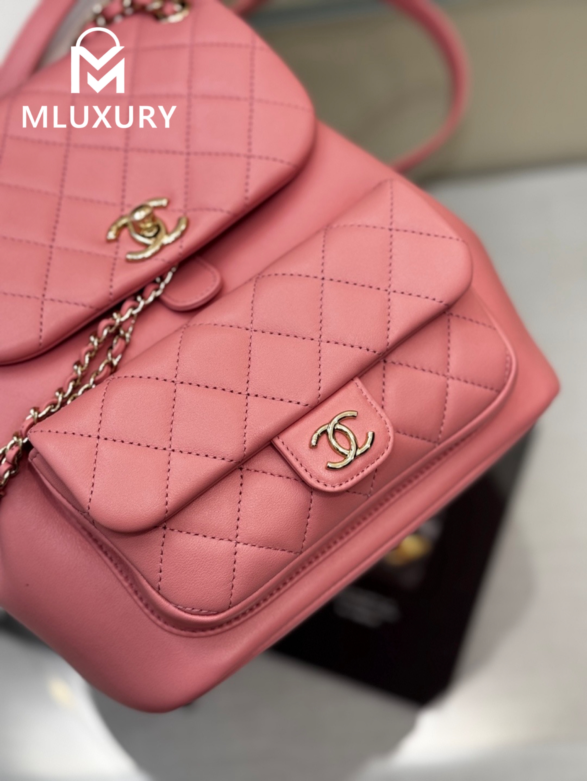 CHANEL 24 Duma Large Backpack, Pink