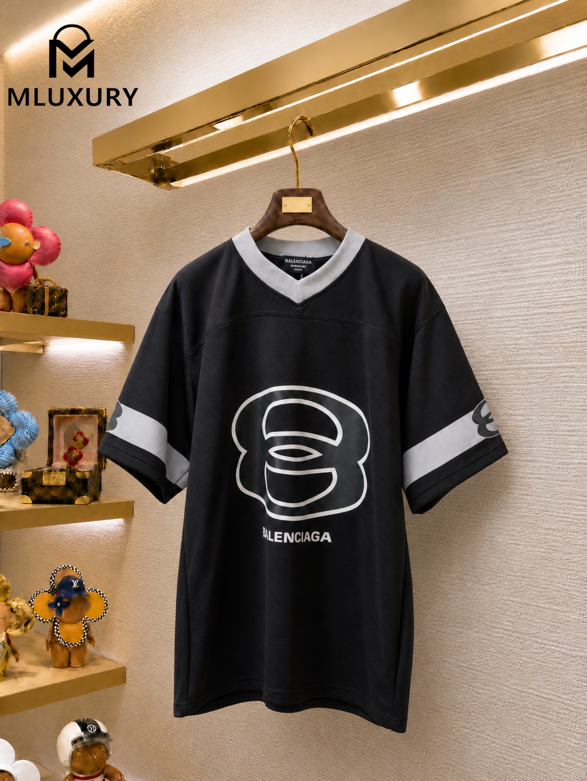 Balenciaga BLCG, Fall 2025 Double Ring No. 25 Printed Short-Sleeve Soccer Jersey