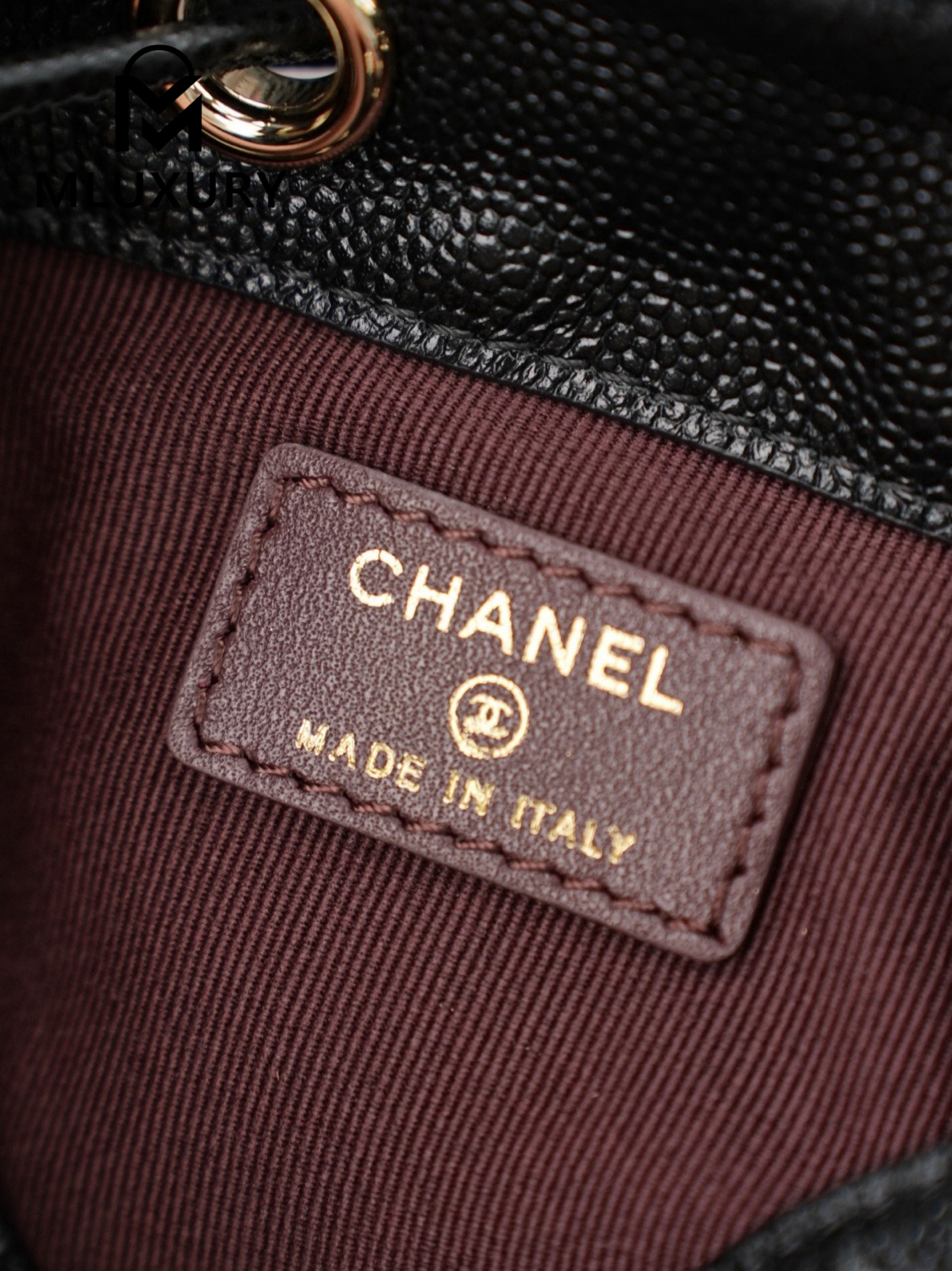 CHANEL 25B mini chain drawstring bucket bag, Black