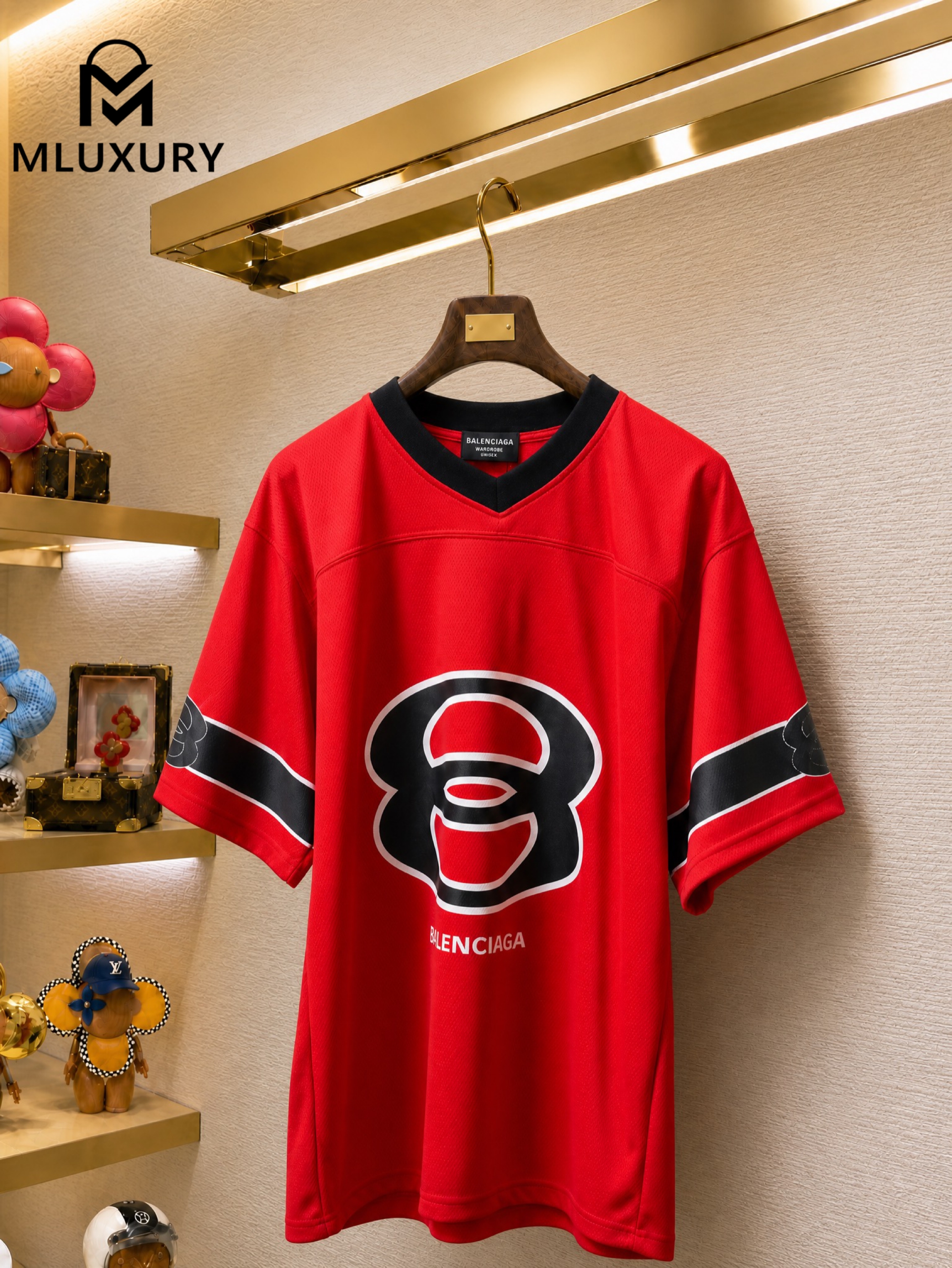 Balenciaga BLCG, Fall 2025 Double Ring No. 25 Printed Short-Sleeve Soccer Jersey