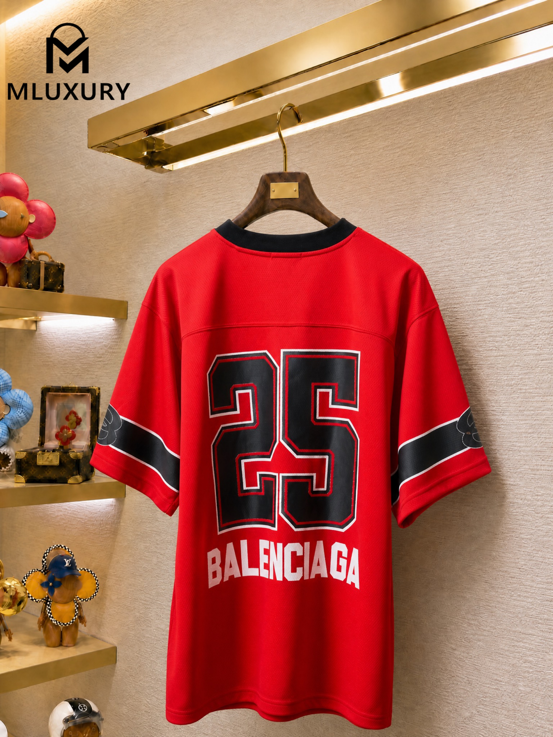 Balenciaga BLCG, Fall 2025 Double Ring No. 25 Printed Short-Sleeve Soccer Jersey