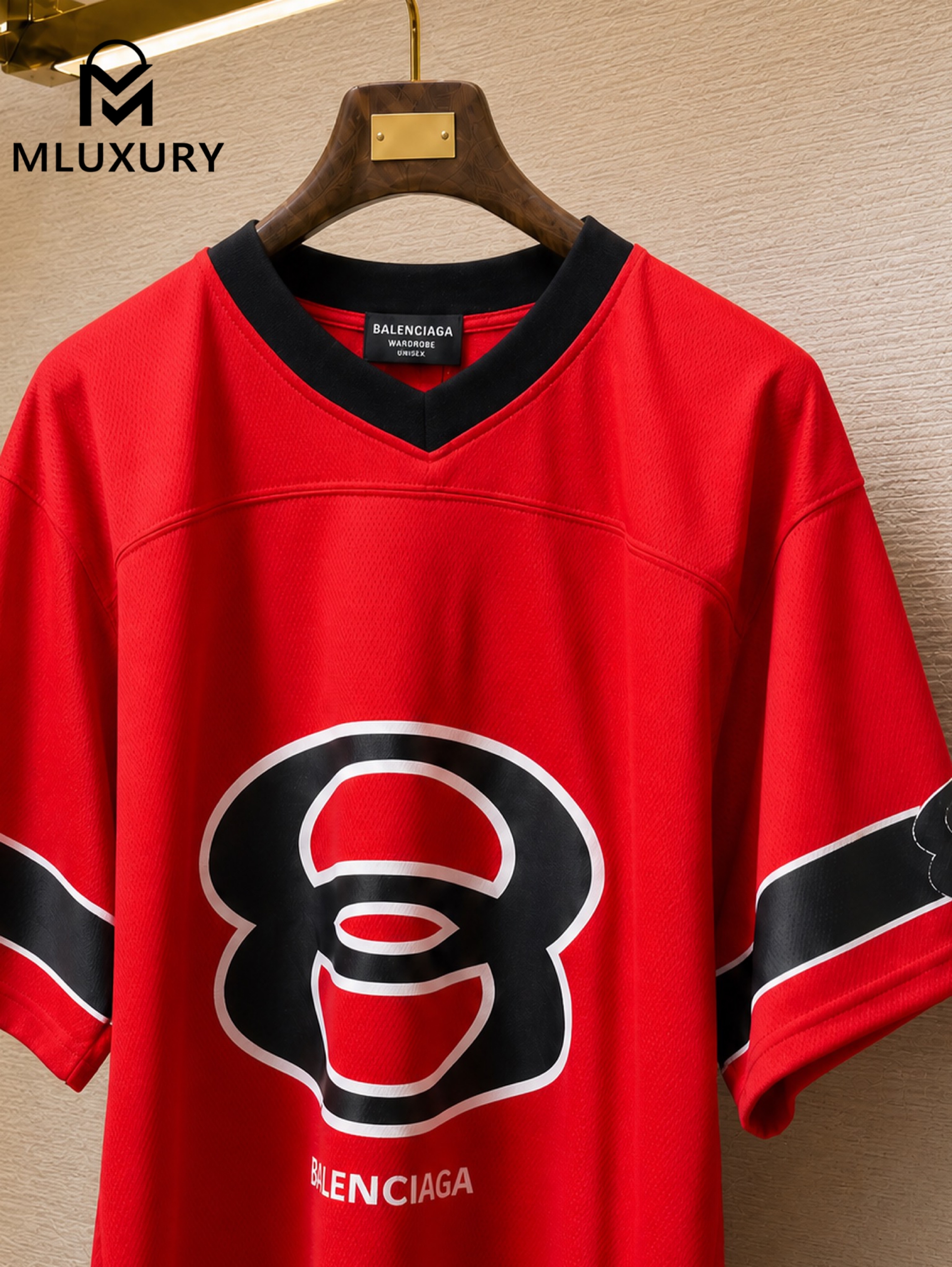 Balenciaga BLCG, Fall 2025 Double Ring No. 25 Printed Short-Sleeve Soccer Jersey