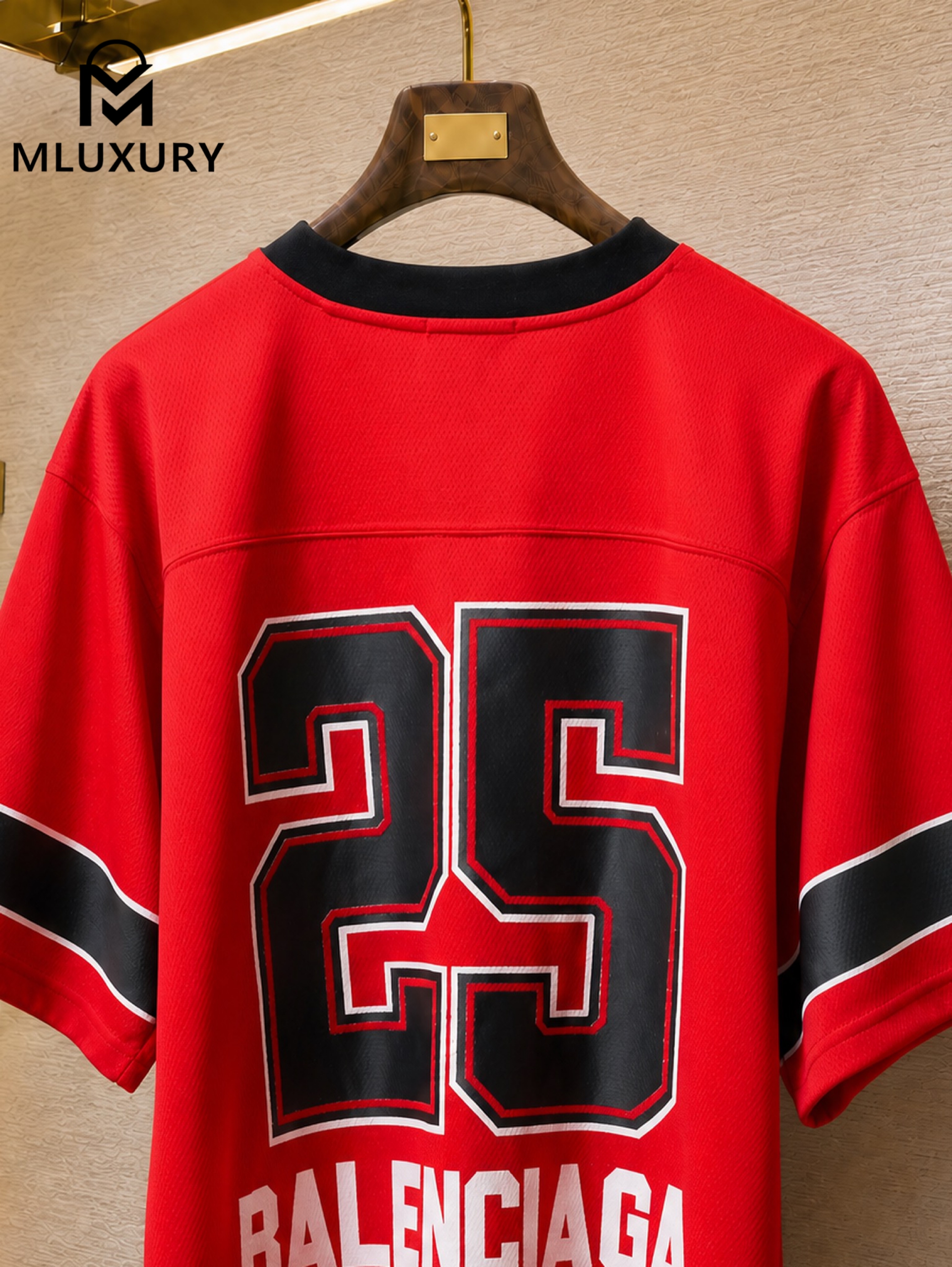 Balenciaga BLCG, Fall 2025 Double Ring No. 25 Printed Short-Sleeve Soccer Jersey