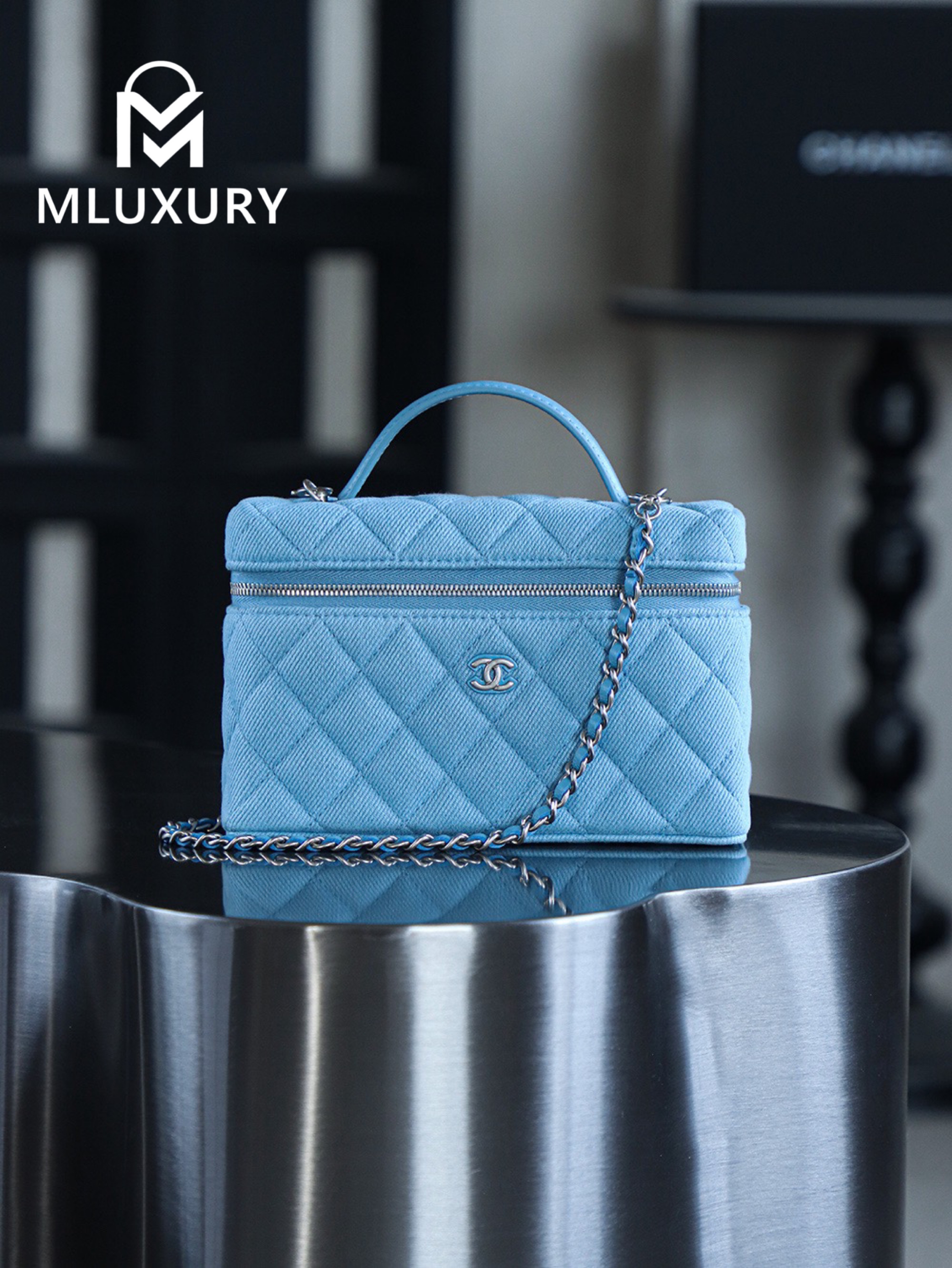 CHANEL 25P Denim Lunchbox Bag