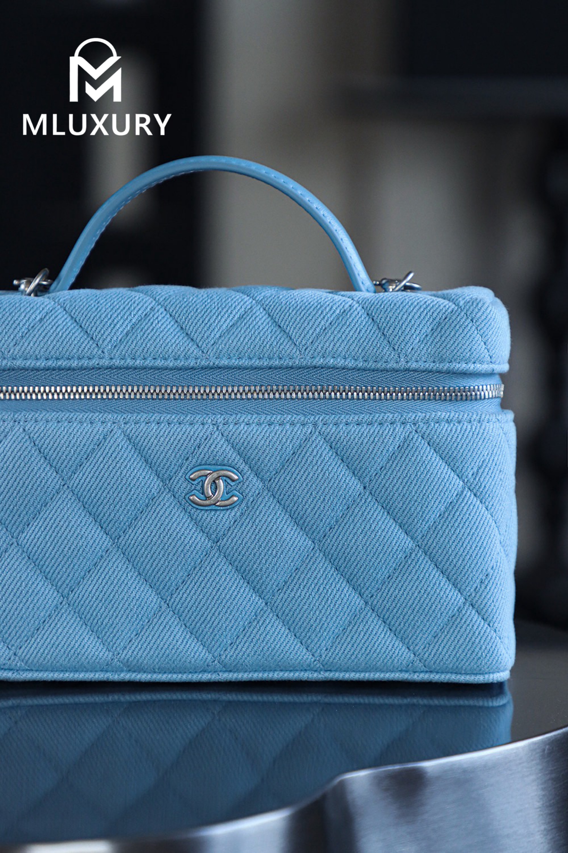 CHANEL 25P Denim Lunchbox Bag