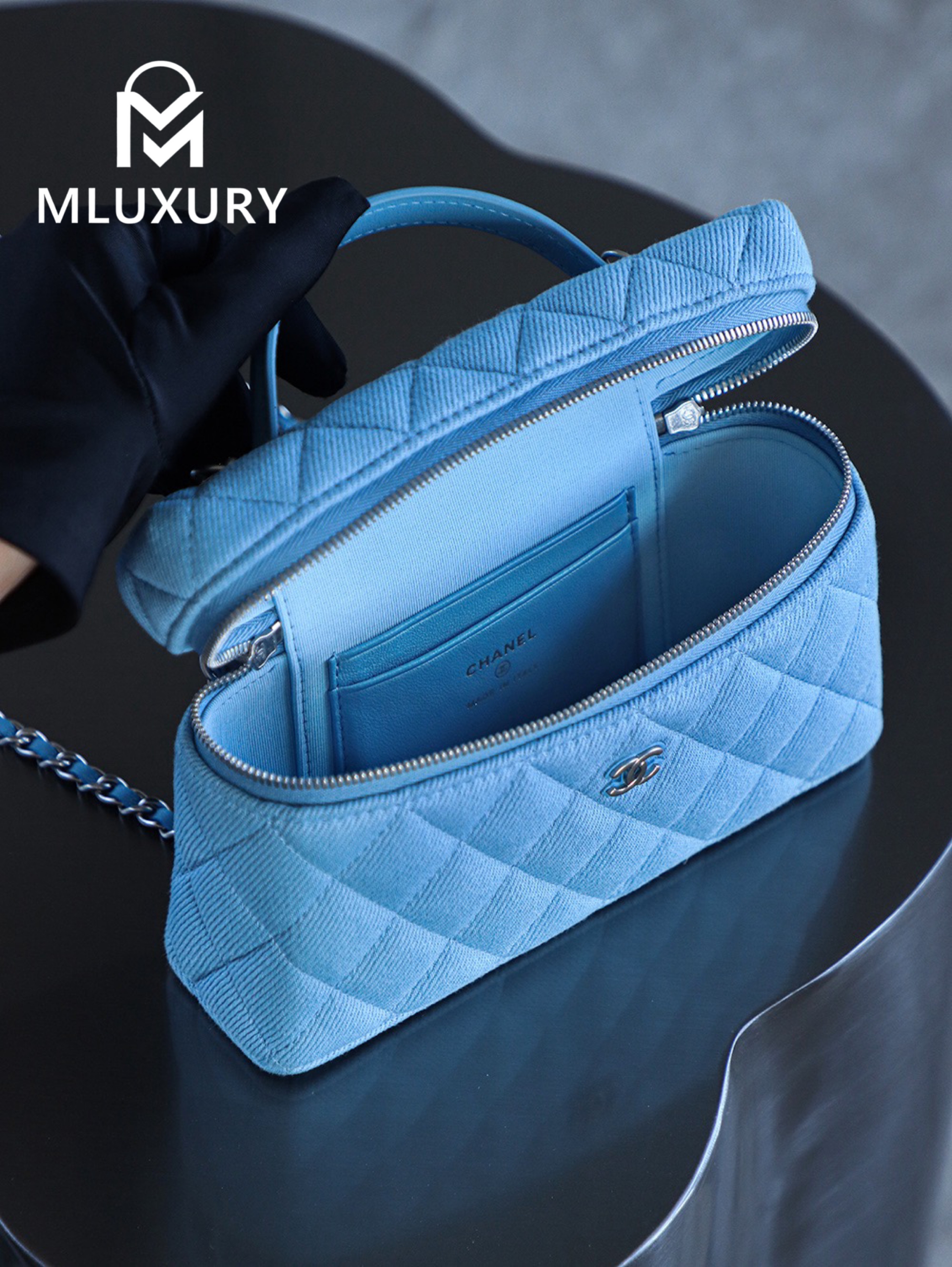 CHANEL 25P Denim Lunchbox Bag
