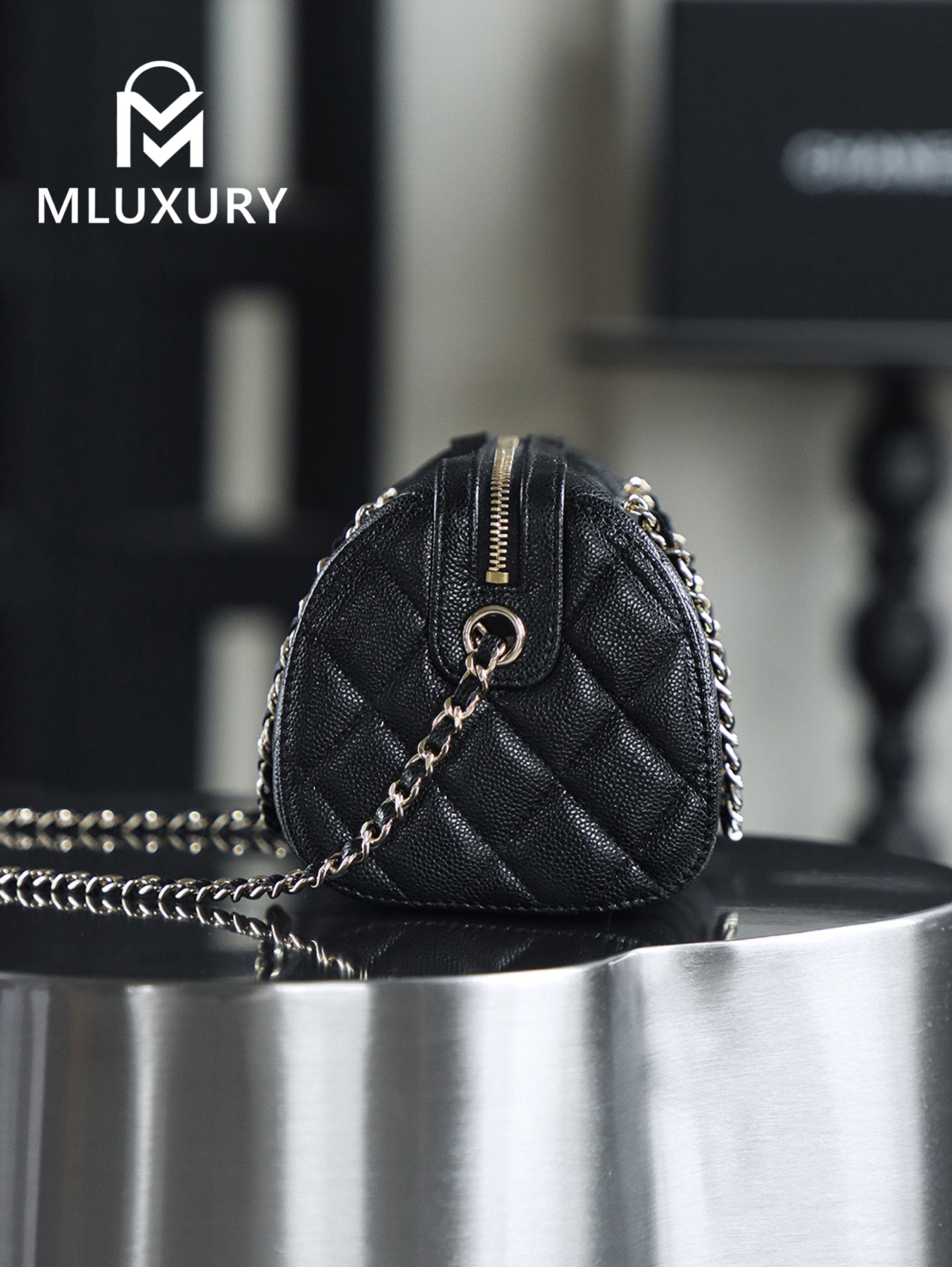 CHANEL 25P Mini Bowling Bag, Black