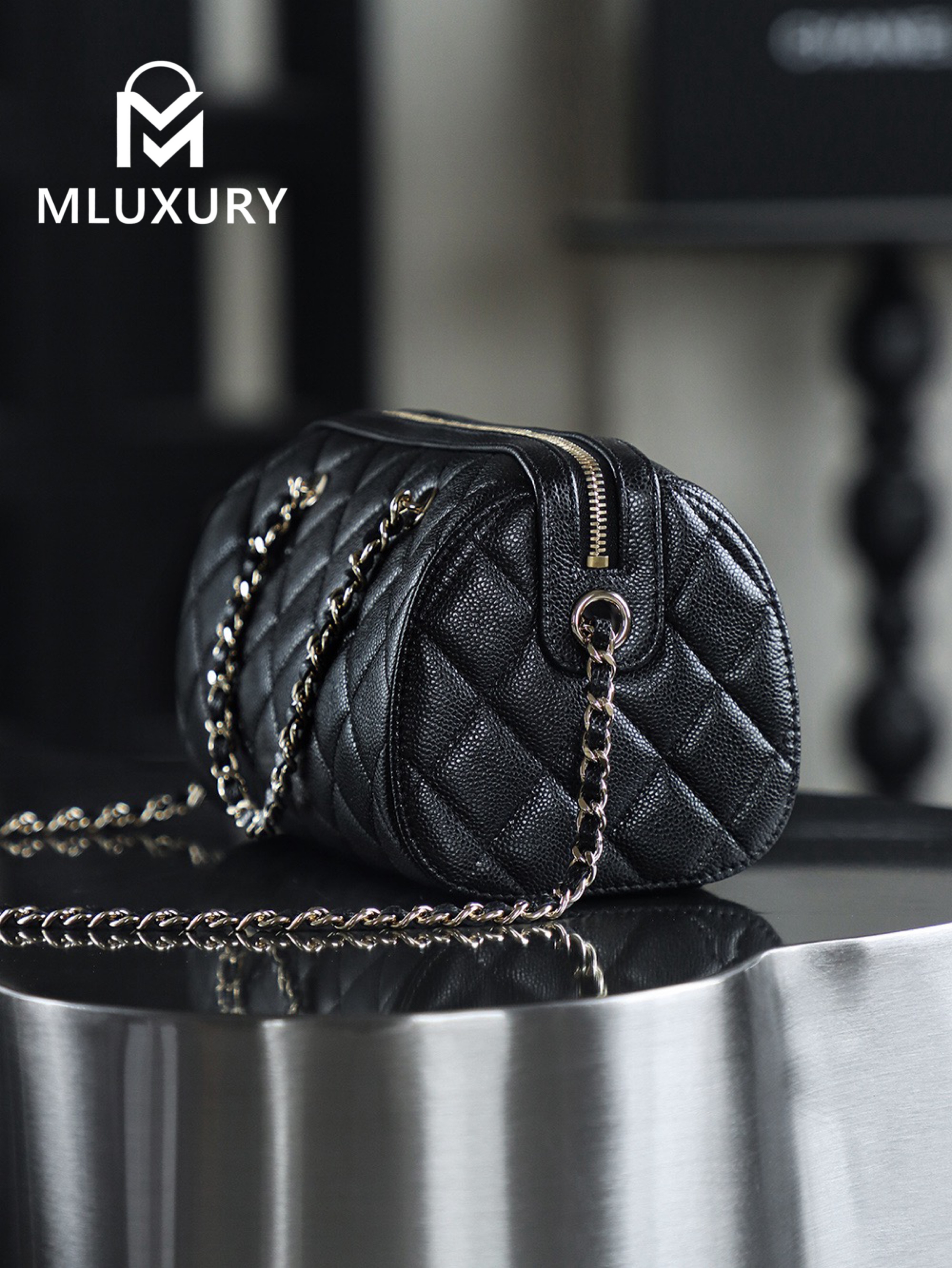 CHANEL 25P Mini Bowling Bag, Black