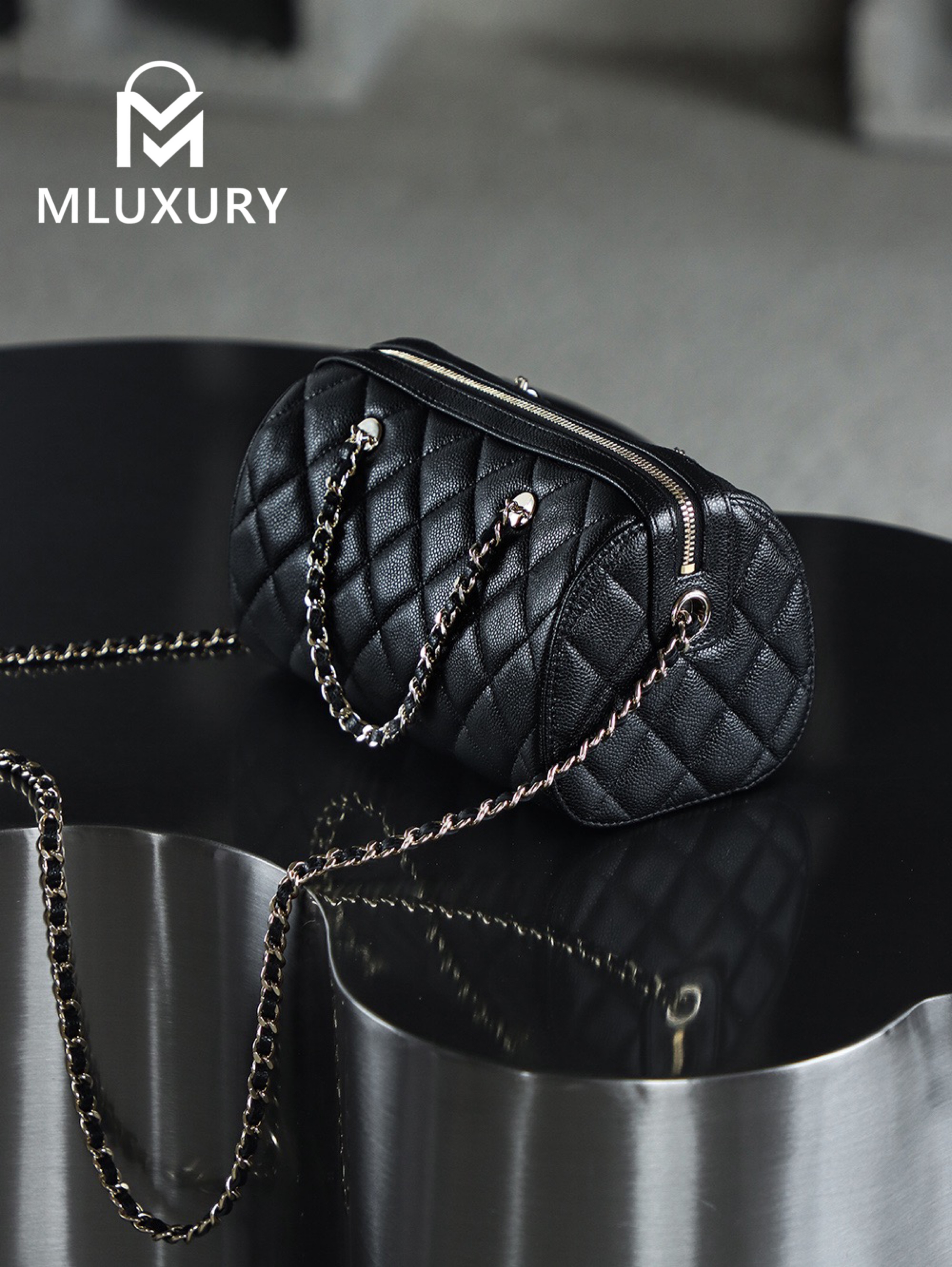 CHANEL 25P Mini Bowling Bag, Black