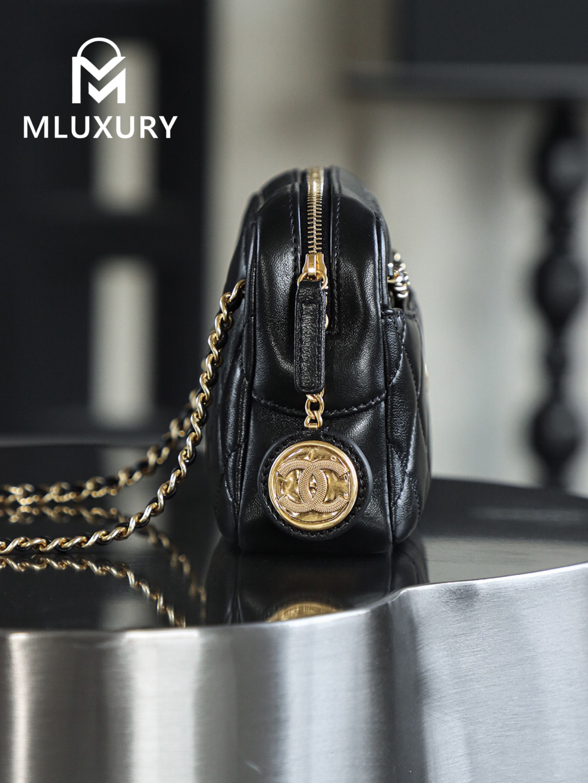 CHANEL 24K Gold Coin Camera Bag (Small)