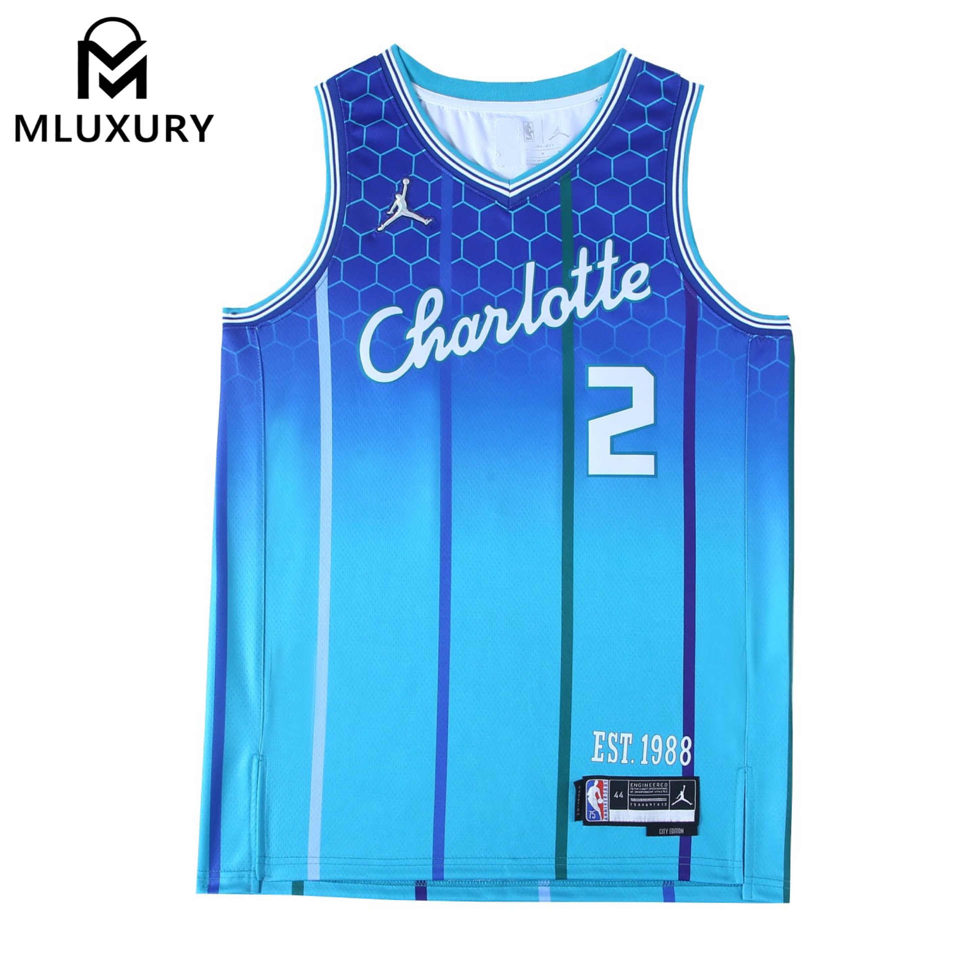 Nike NBA 2021 Heat-Pressed Version 22-23 Season Jordan Retro Basketball jersey-blue