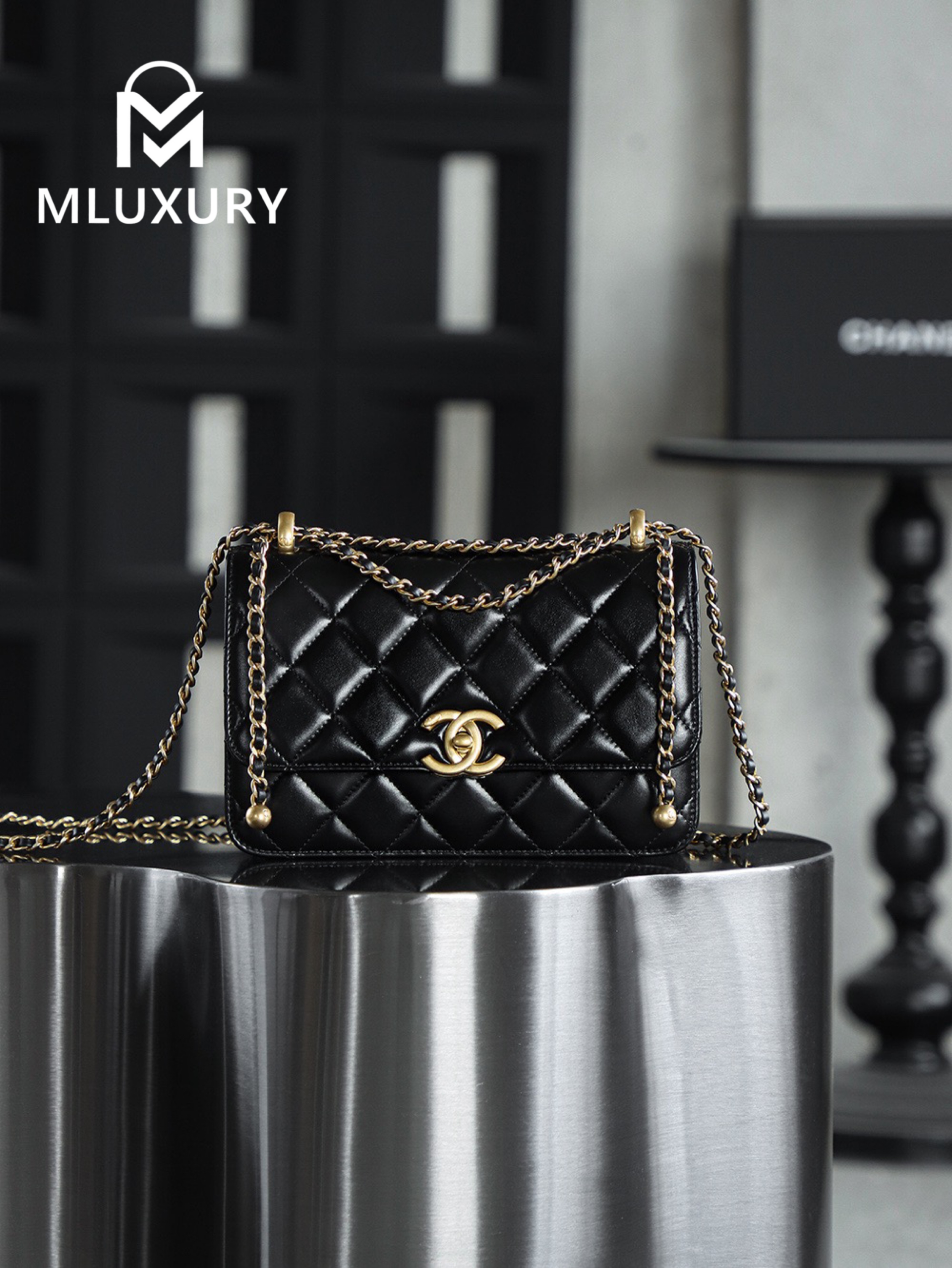 CHANEL 24C Double Gold Bead Medium