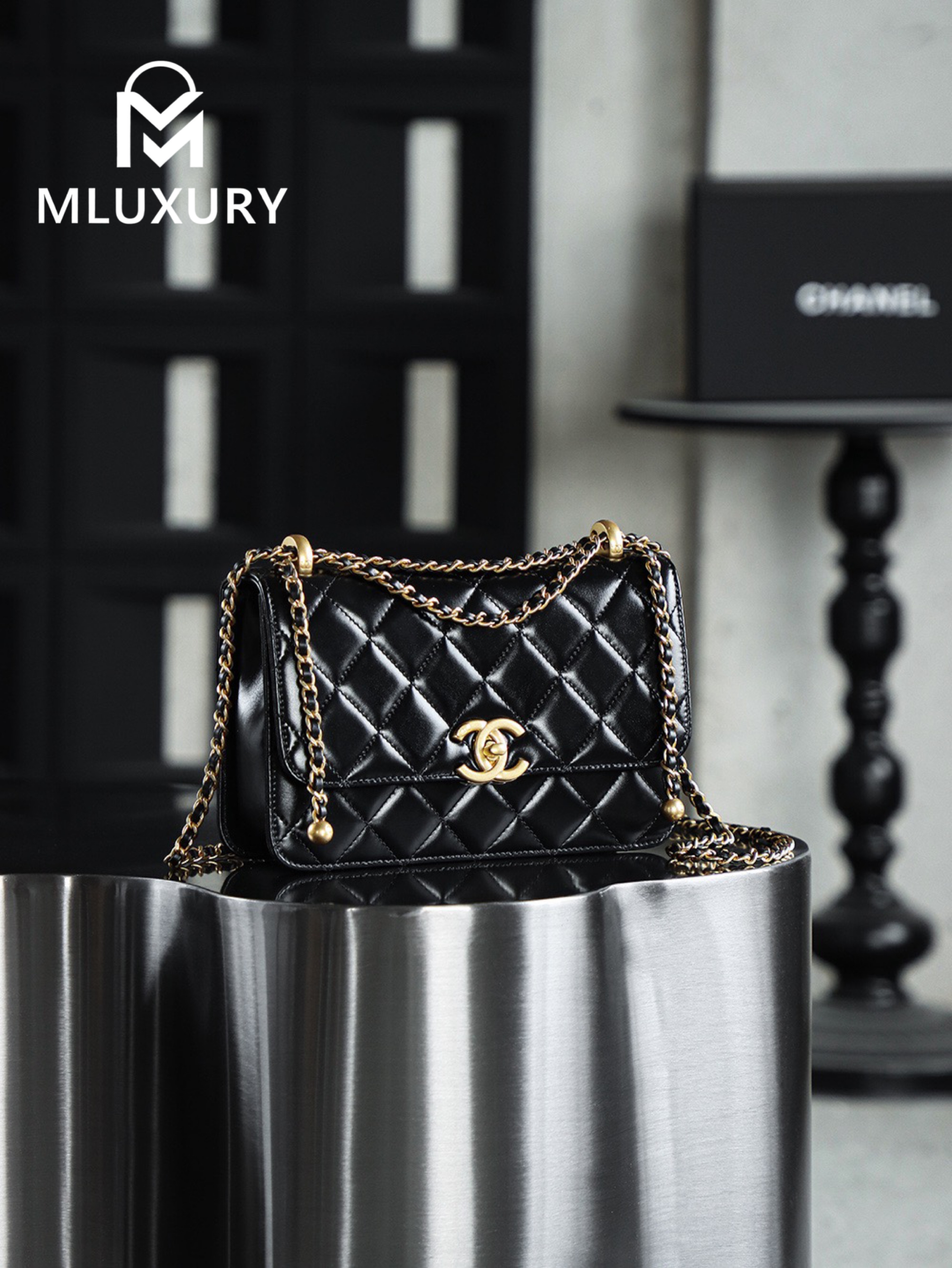 CHANEL 24C Double Gold Bead Medium
