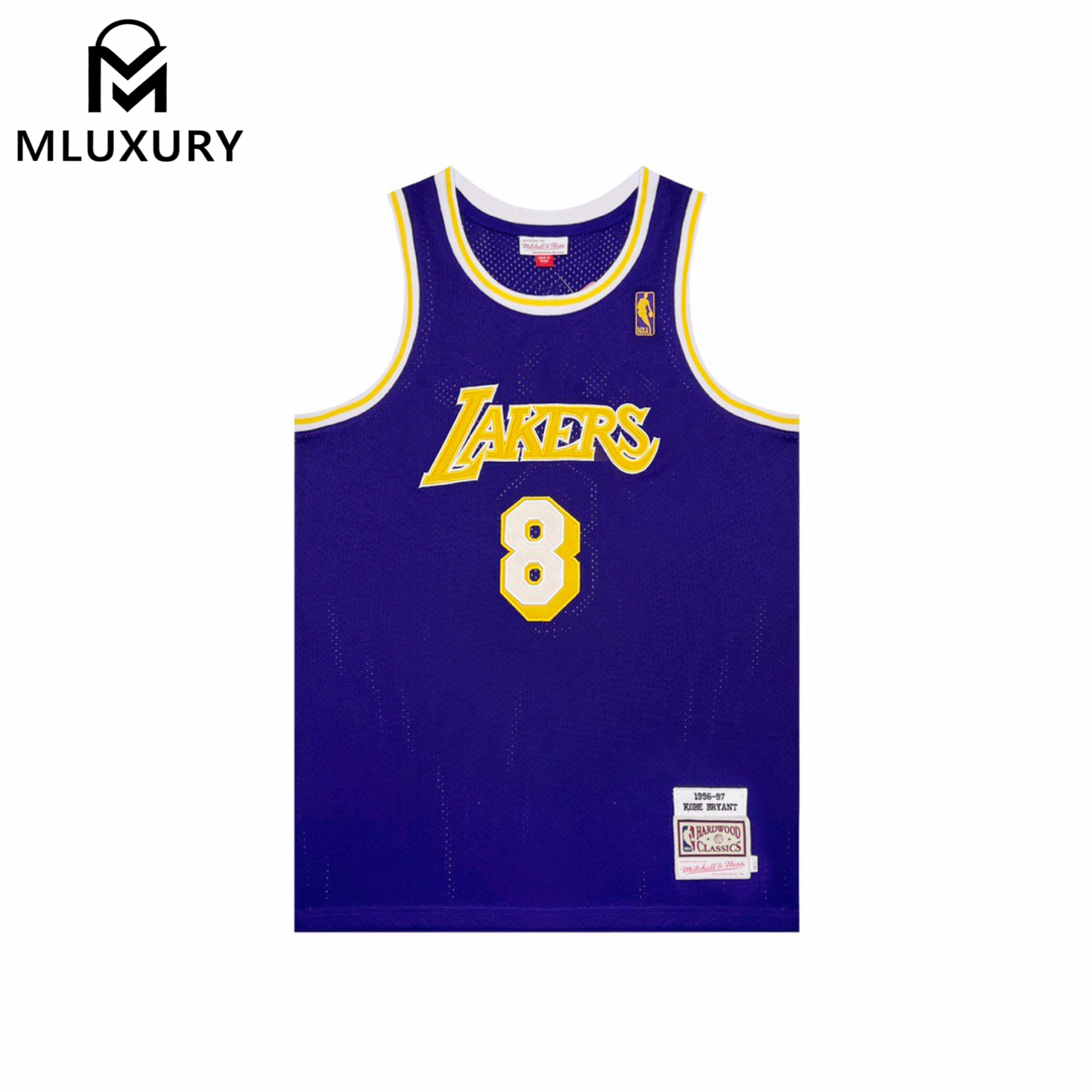 (AU Embroidered) Mitchell & Ness NBA 1996–97 Season AU Player Edition NBA Lakers Kobe Bryant No. 8 Gold Label Retro Embroidered Jersey