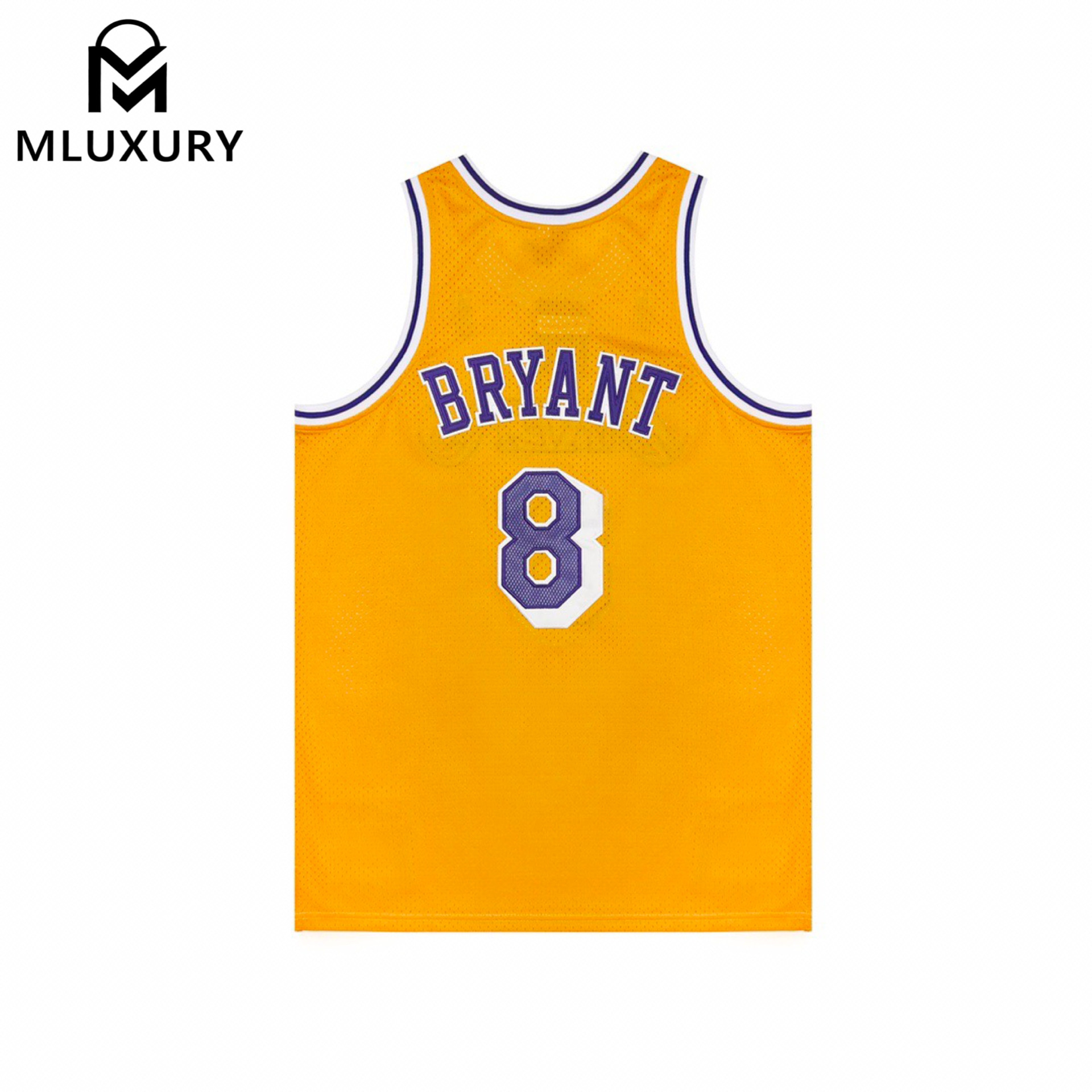 (AU Embroidered) Mitchell & Ness NBA 1996–97 Season AU Player Edition NBA Lakers Kobe Bryant No. 8 Gold Label Retro Embroidered Jersey