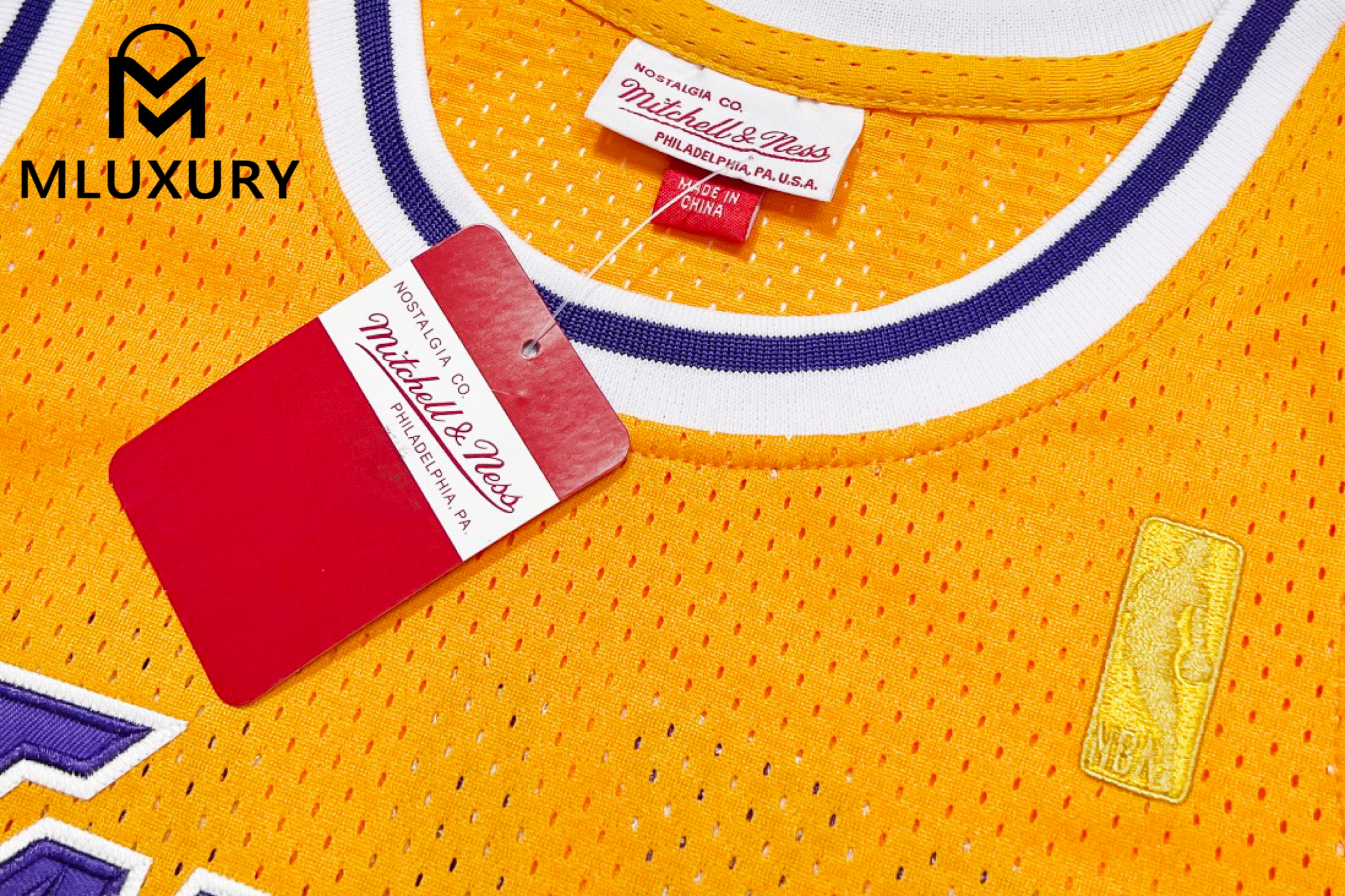 (AU Embroidered) Mitchell & Ness NBA 1996–97 Season AU Player Edition NBA Lakers Kobe Bryant No. 8 Gold Label Retro Embroidered Jersey