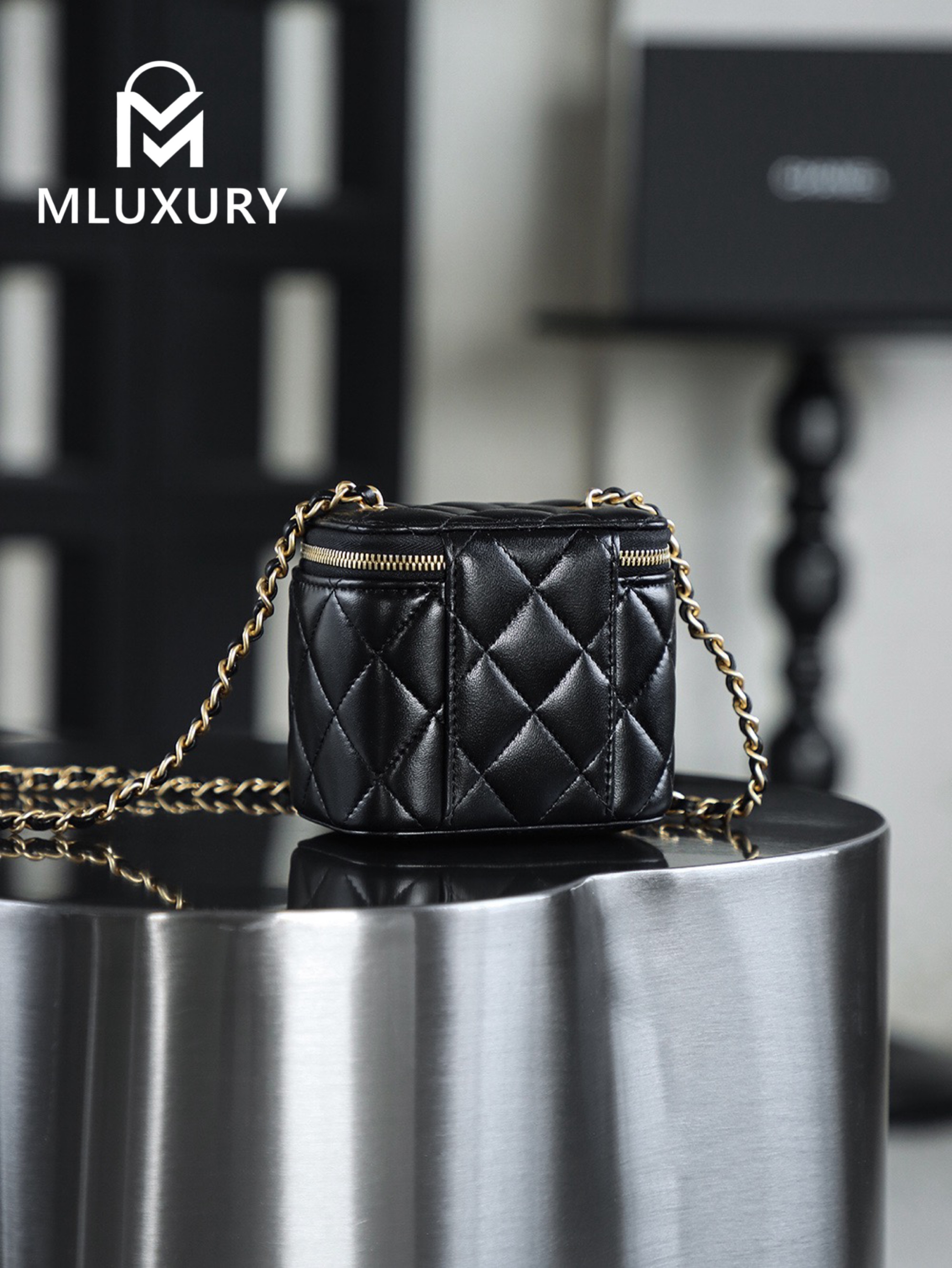 CHANEL Gold Globe Lipstick Bag