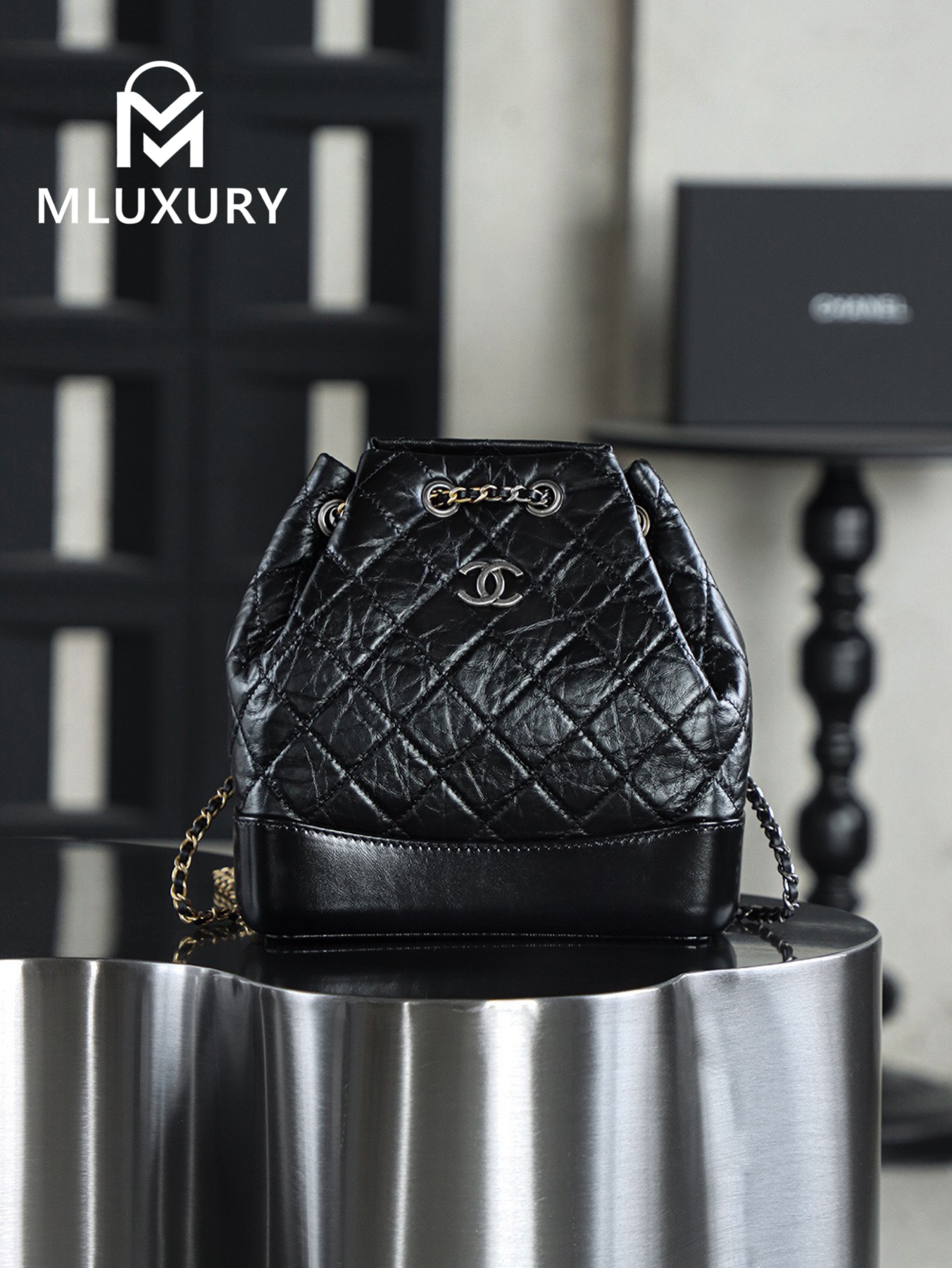 CHANEL Hobo Backpack Small