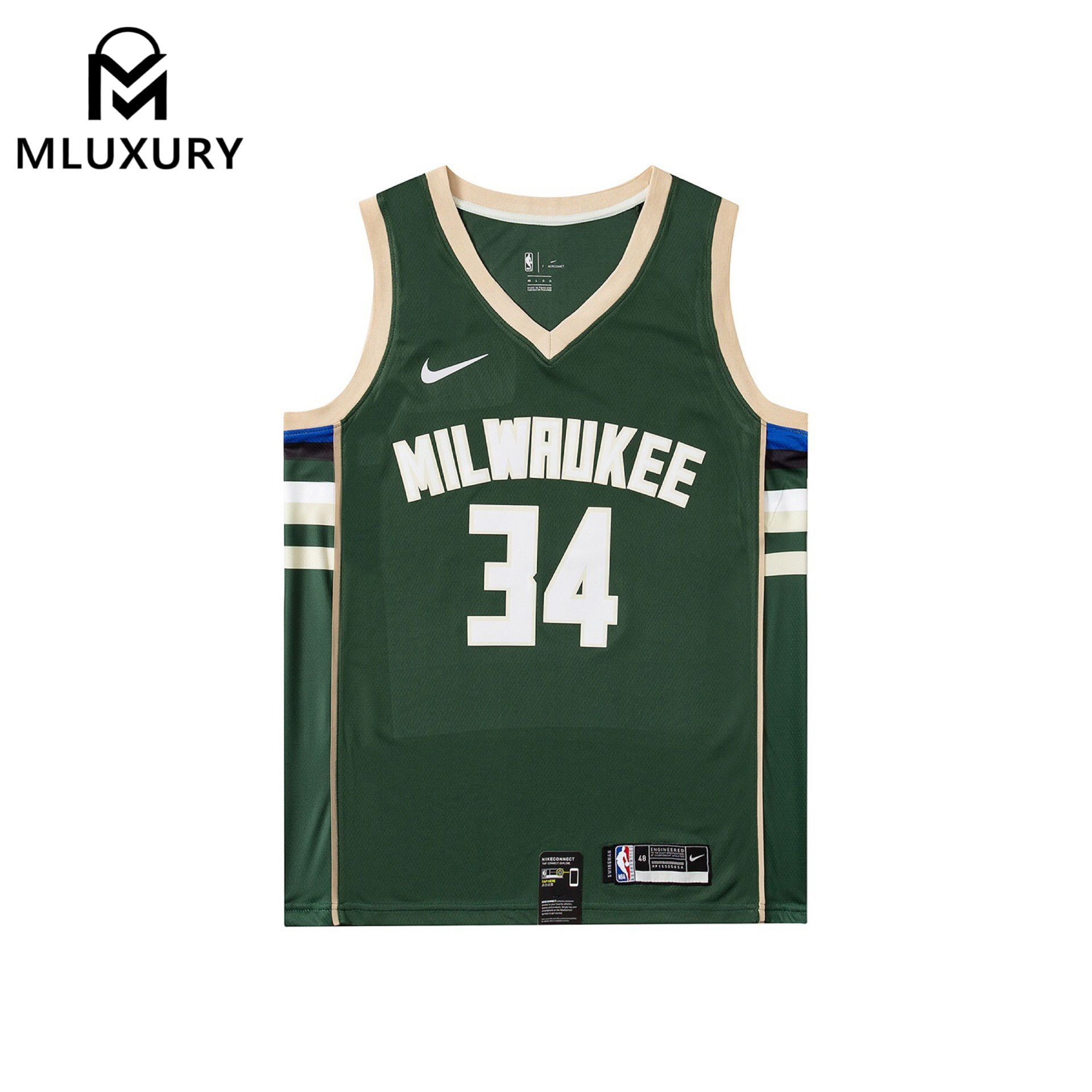 Nike NBA Milwaukee Bucks Giannis Antetokounmpo NO.34 Heat-Pressed Jersey