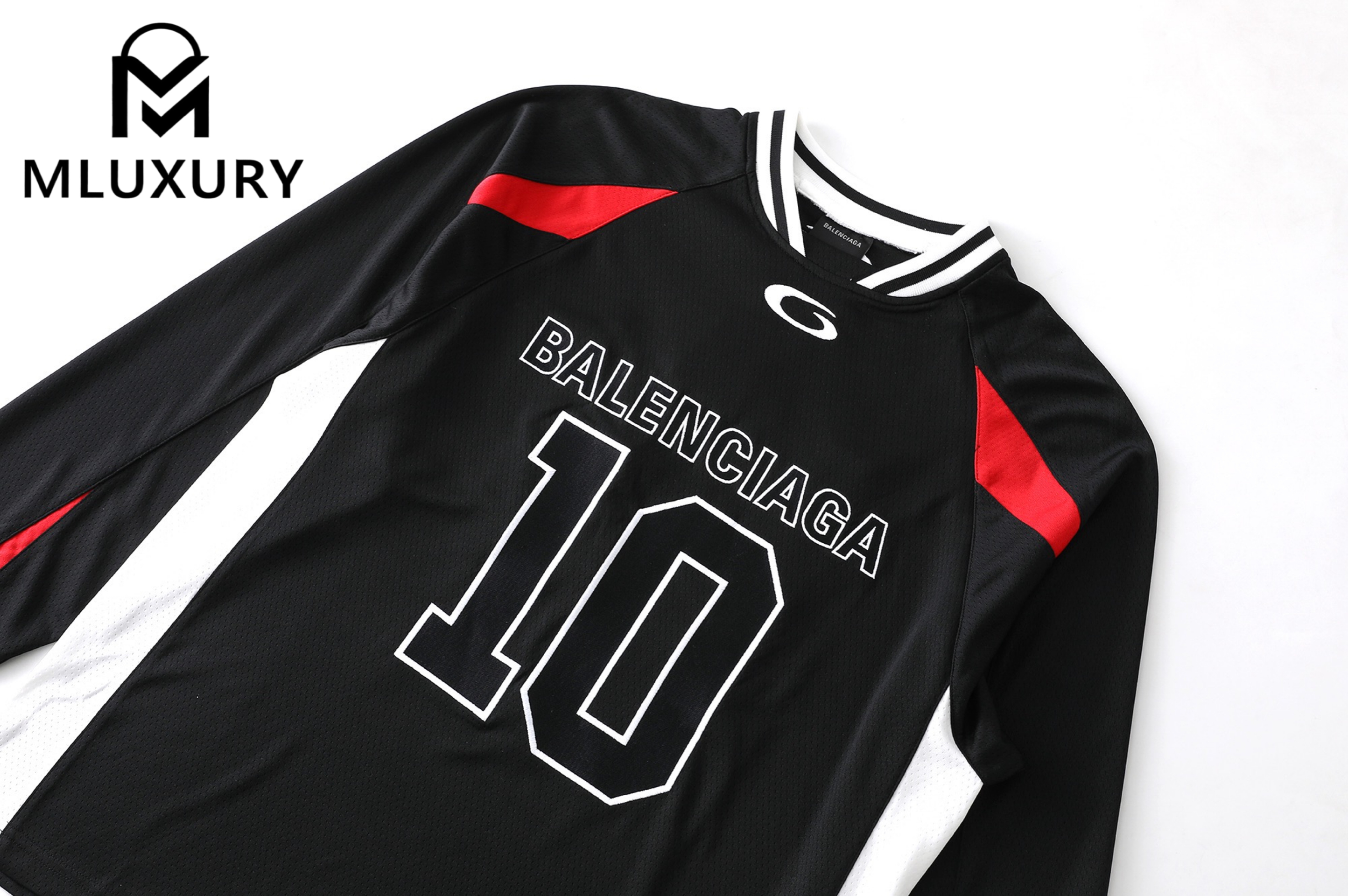Balenciaga × NBA SS26 Collaboration: Crew Neck, Color-Blocked Mesh Fabric, Oversized Long-Sleeve T-Shirt, Loose Fit, Unisex.