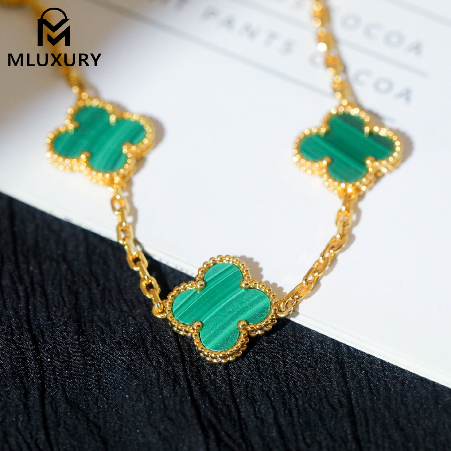 Van Cleef & Arpels Super Clone Malachite Natural Stone Five-Color Bracelet