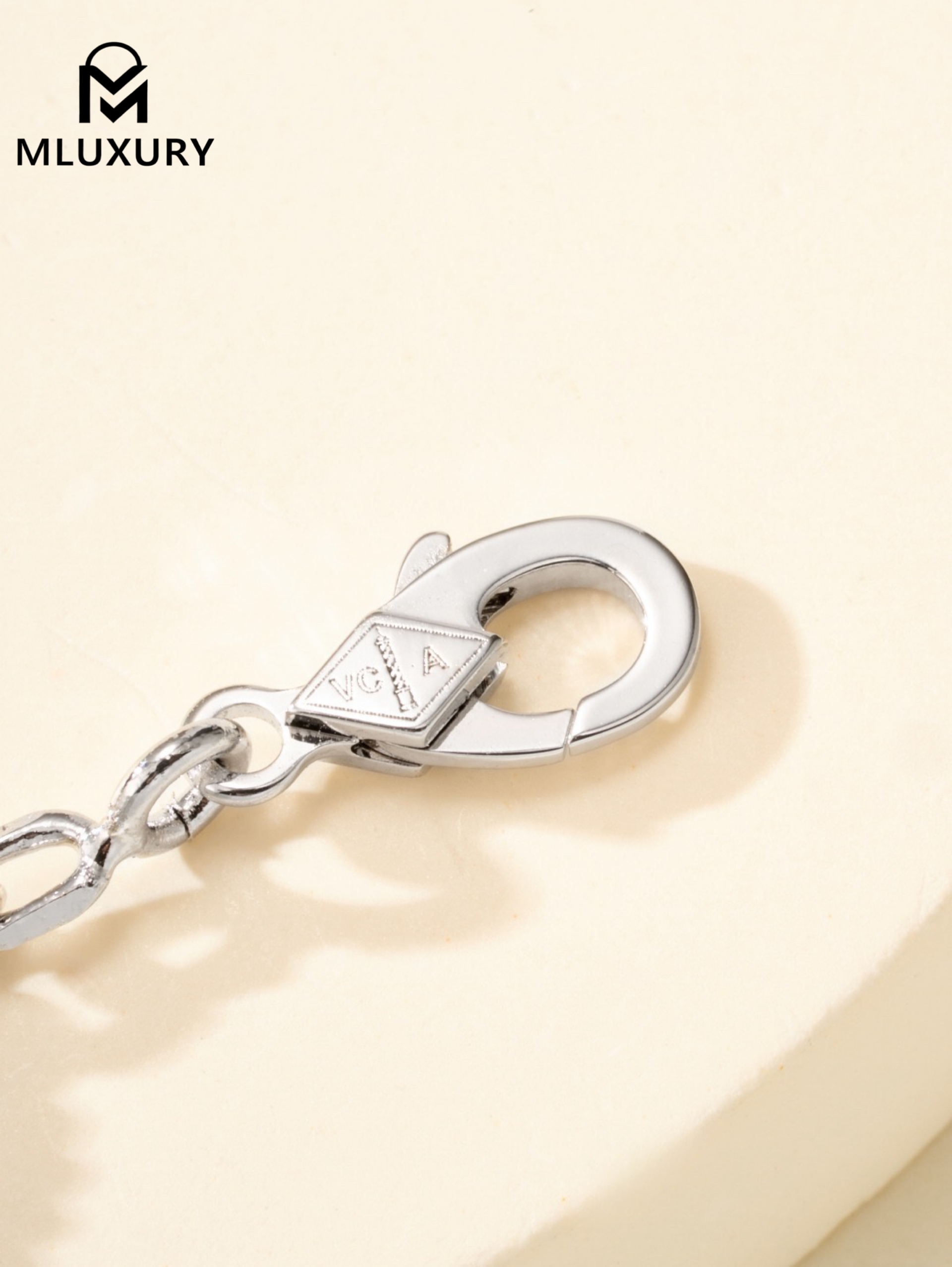 Van Cleef & Arpels Black Jacquard Five-Flower Bracelet in White Gold