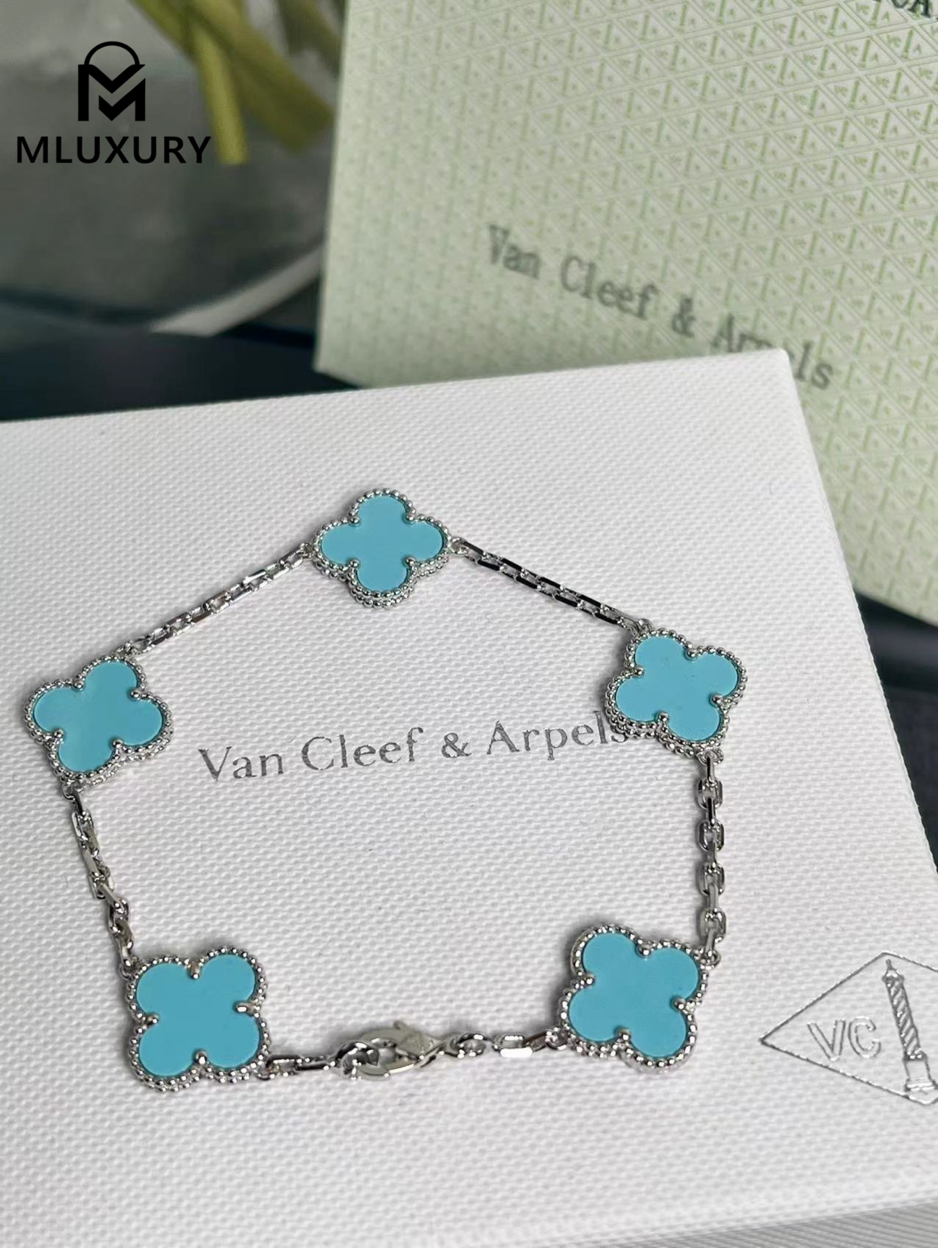 Van Cleef & Arpels Classic Five-Colored Turquoise Bracelet