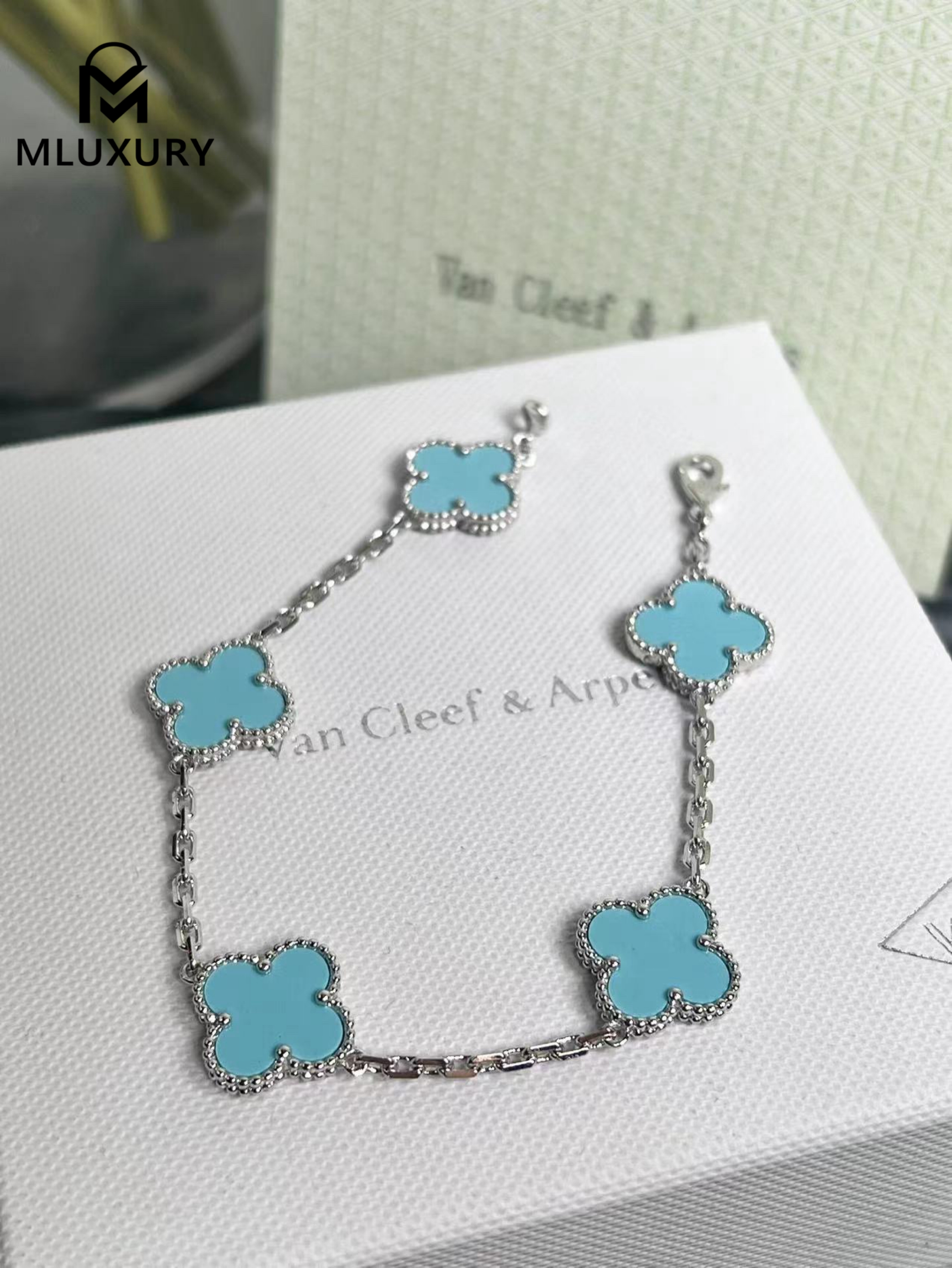 Van Cleef & Arpels Classic Five-Colored Turquoise Bracelet