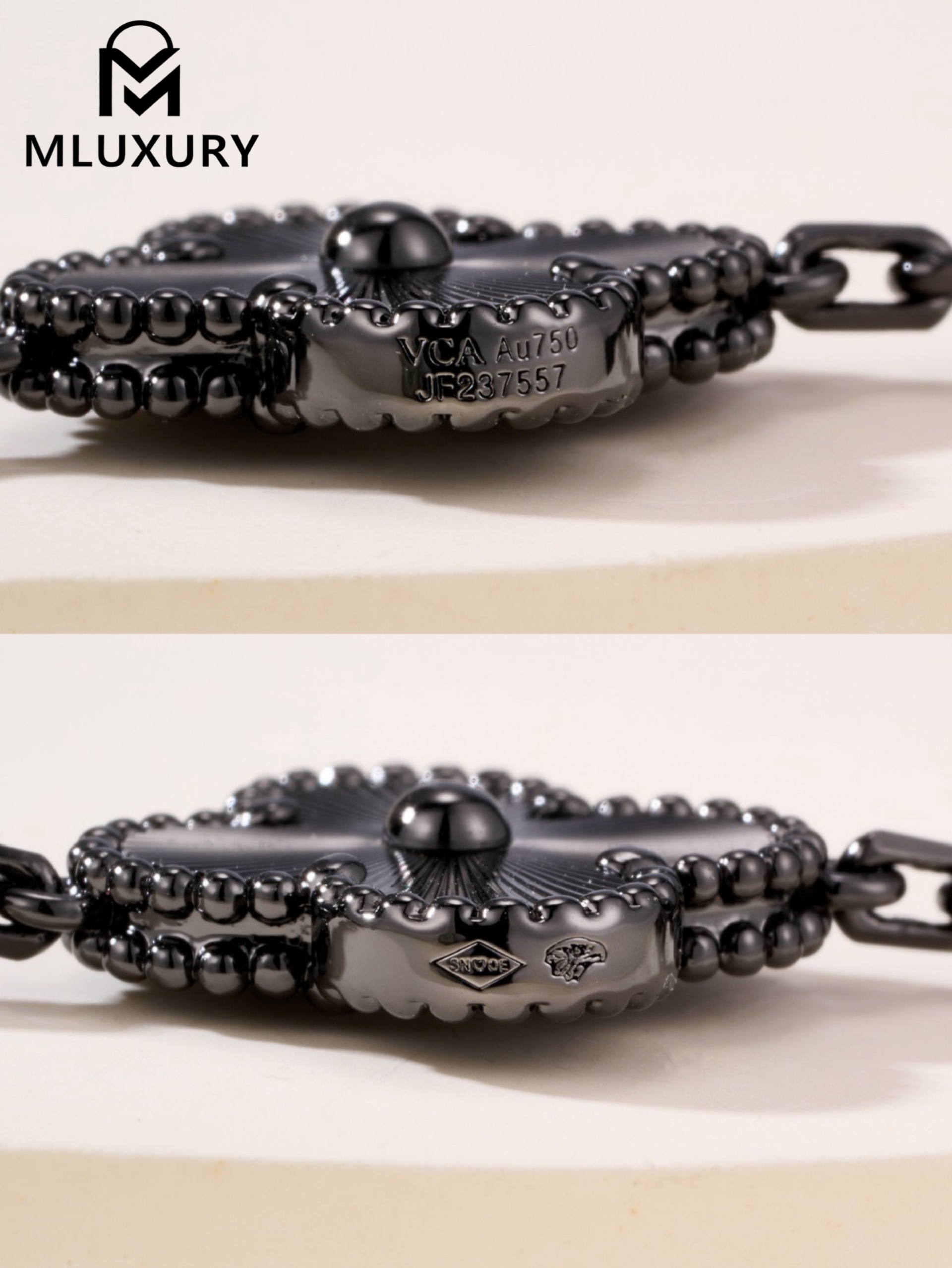 Van Cleef & Arpels Black Gold Laser Five-Flower Bracelet
