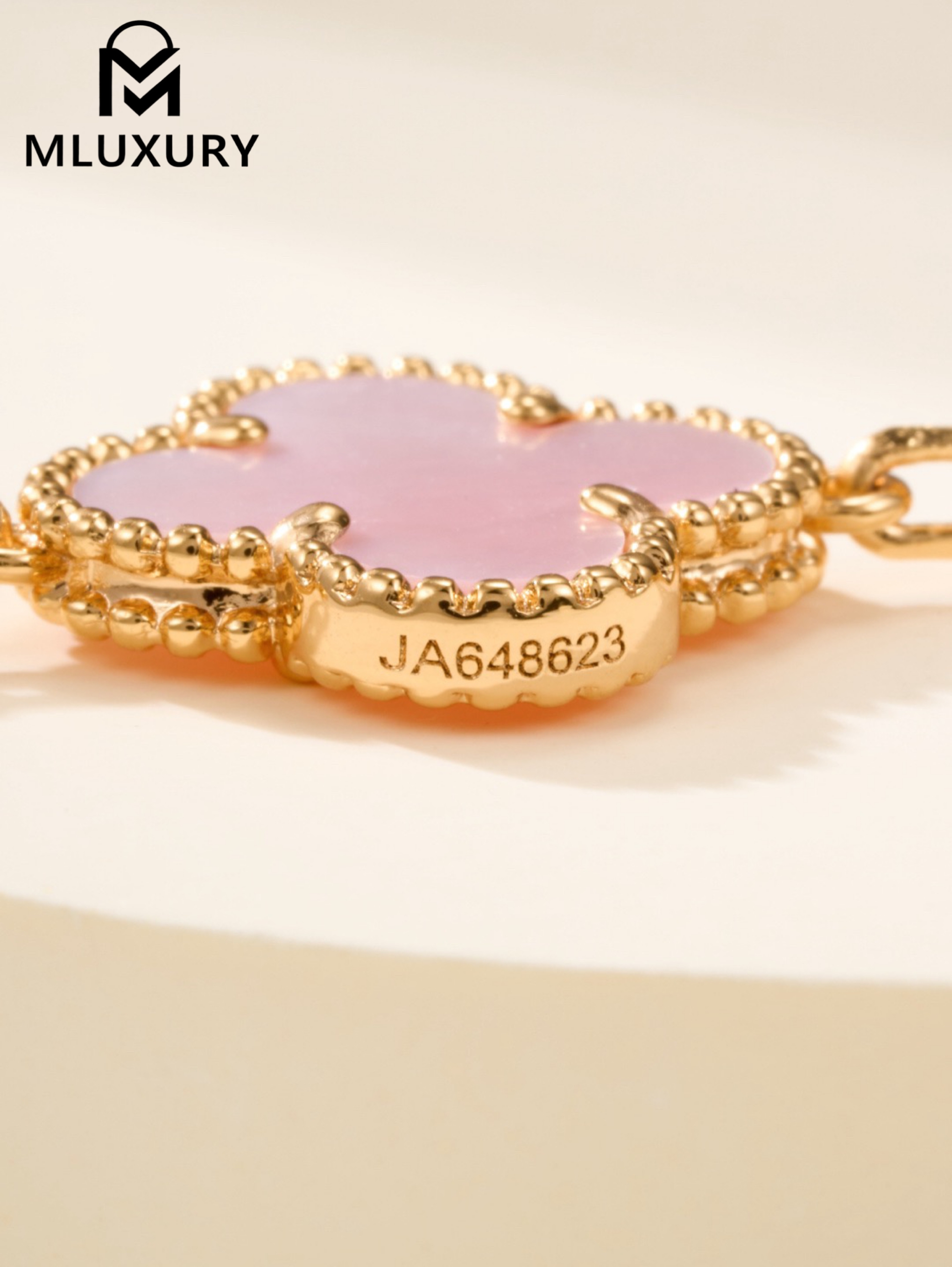 Van Cleef & Arpels Pink Mother-of-Pearl Flower Bracelet