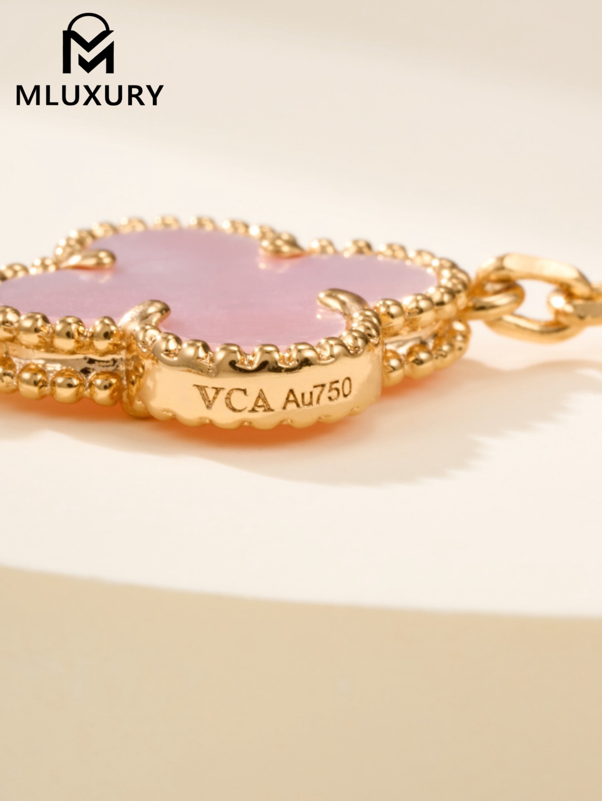 Van Cleef & Arpels Pink Mother-of-Pearl Flower Bracelet