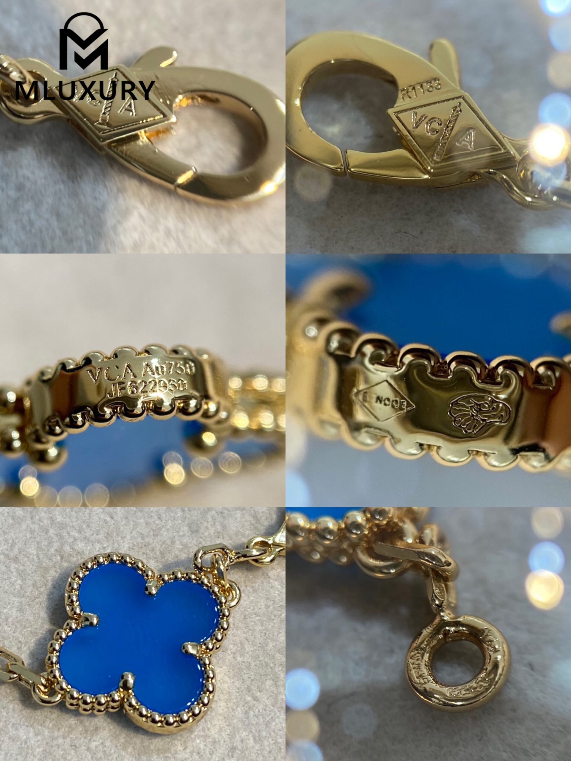 Van Cleef & Arpels Blue Agate Clover Bracelet