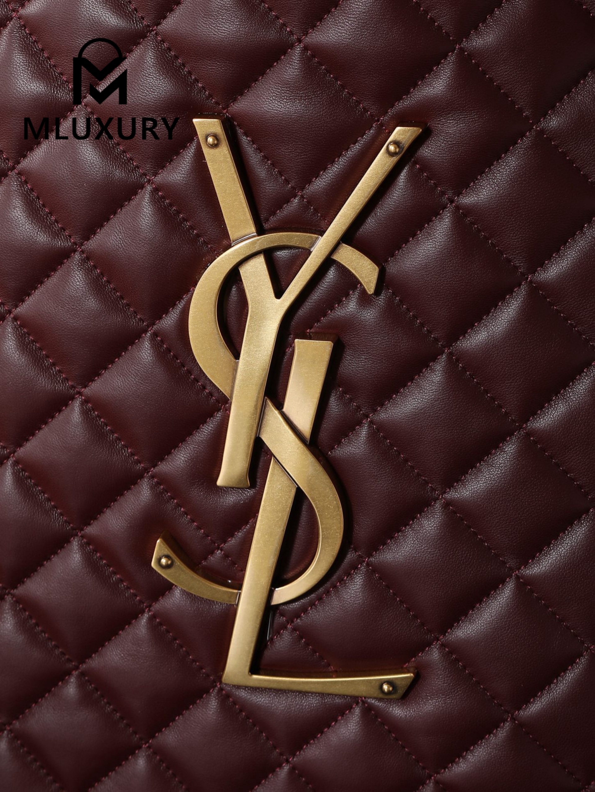 YSL ICARE Burgundy Lambskin Antique Gold
