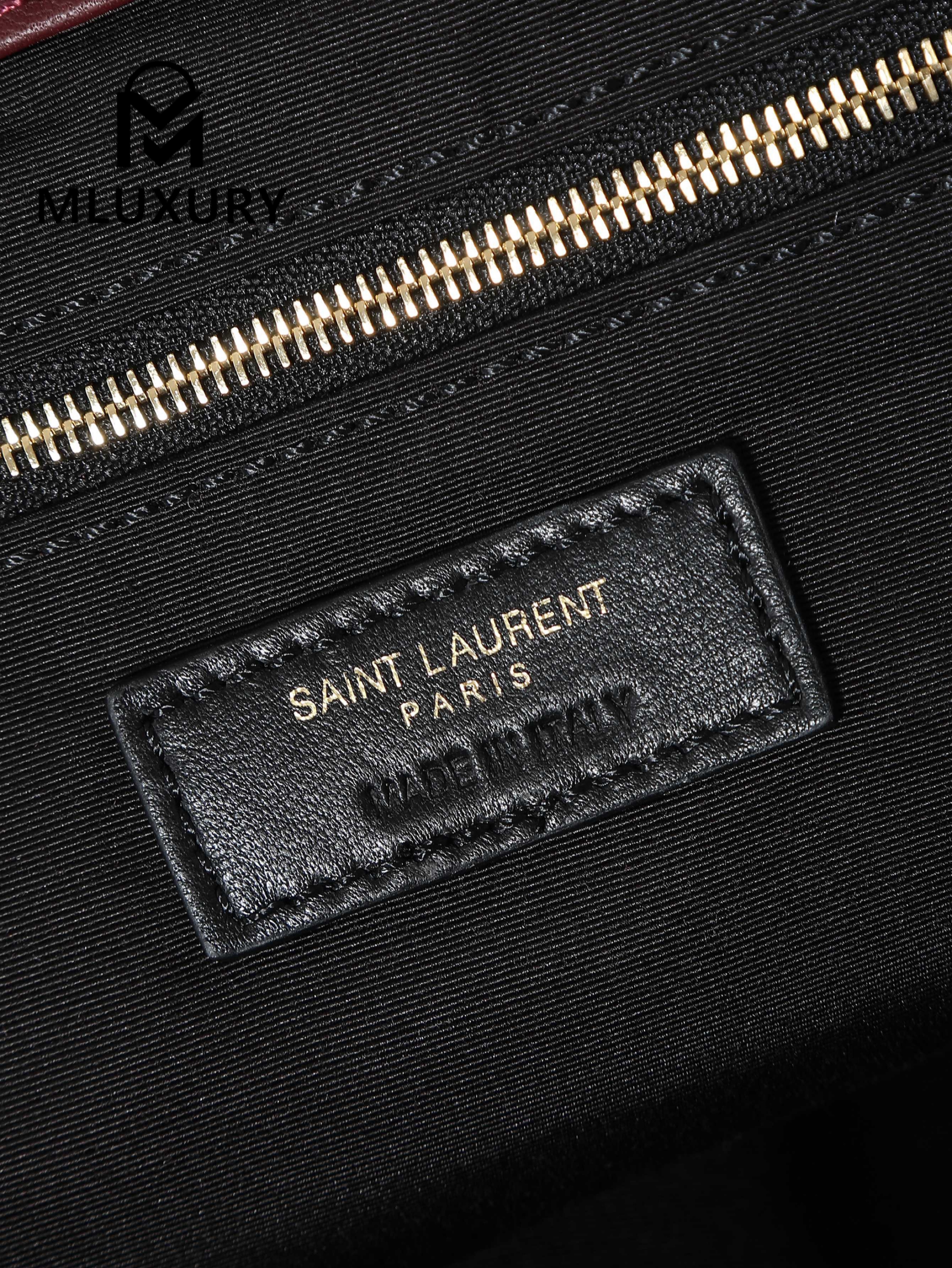 YSL ICARE Burgundy Lambskin Antique Gold