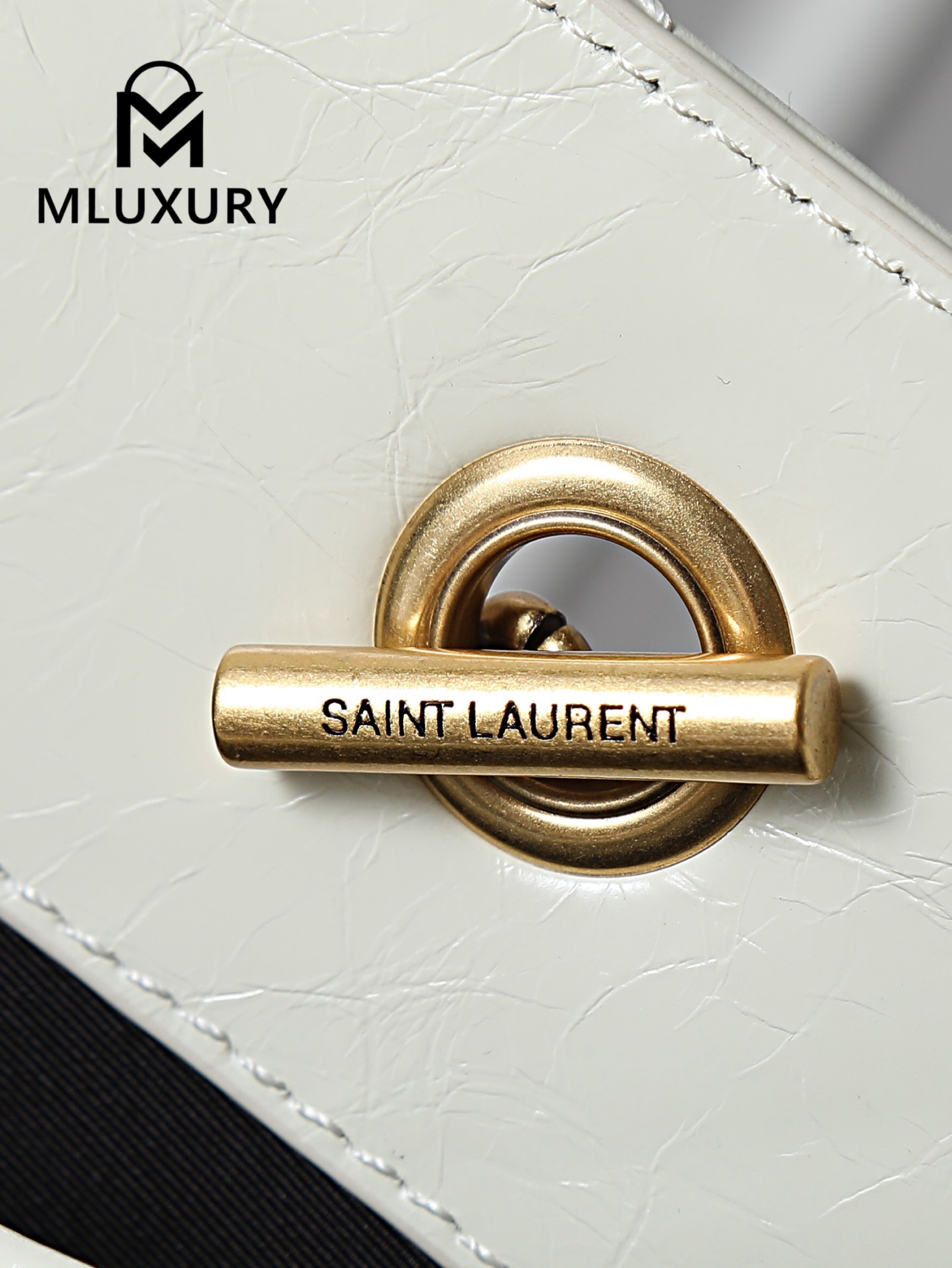 YSL Niki Small Shopping Bag, Large Size, White