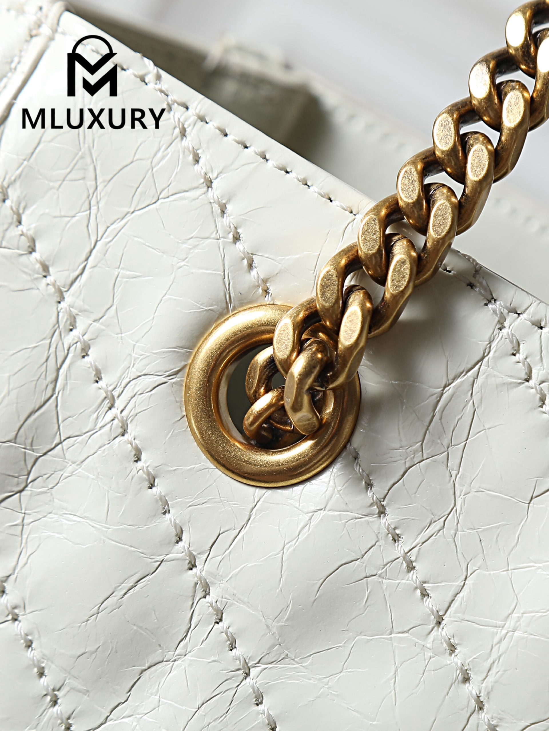 YSL Niki Small Shopping Bag, Small Size, White