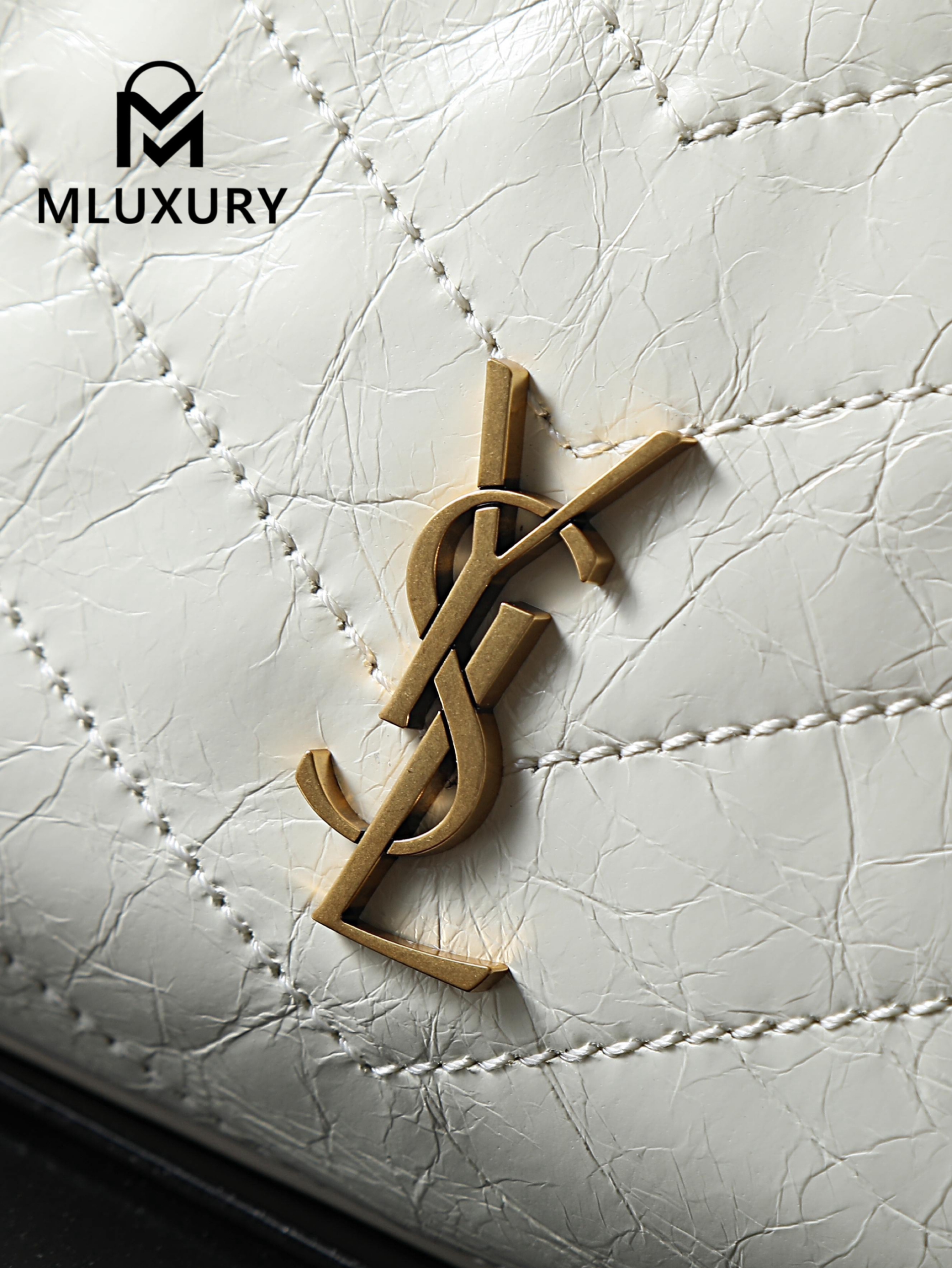 YSL Niki Small Shopping Bag, Small Size, White