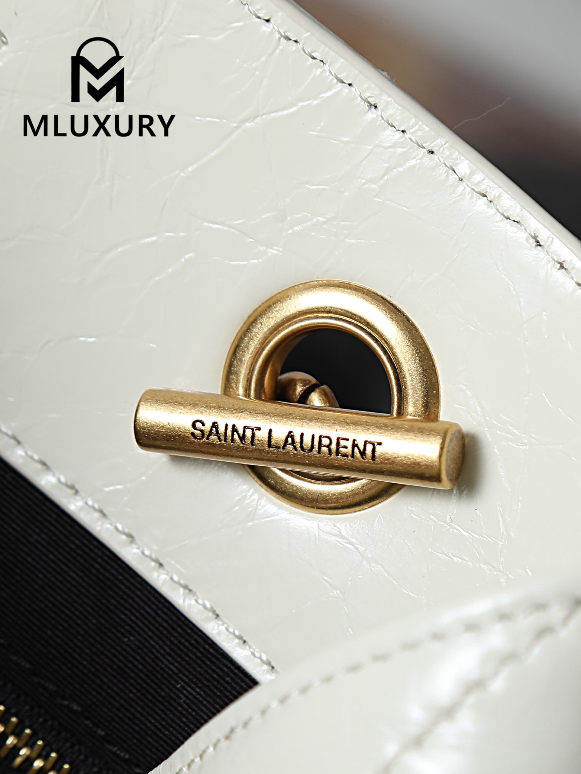 YSL Niki Small Shopping Bag, Small Size, White