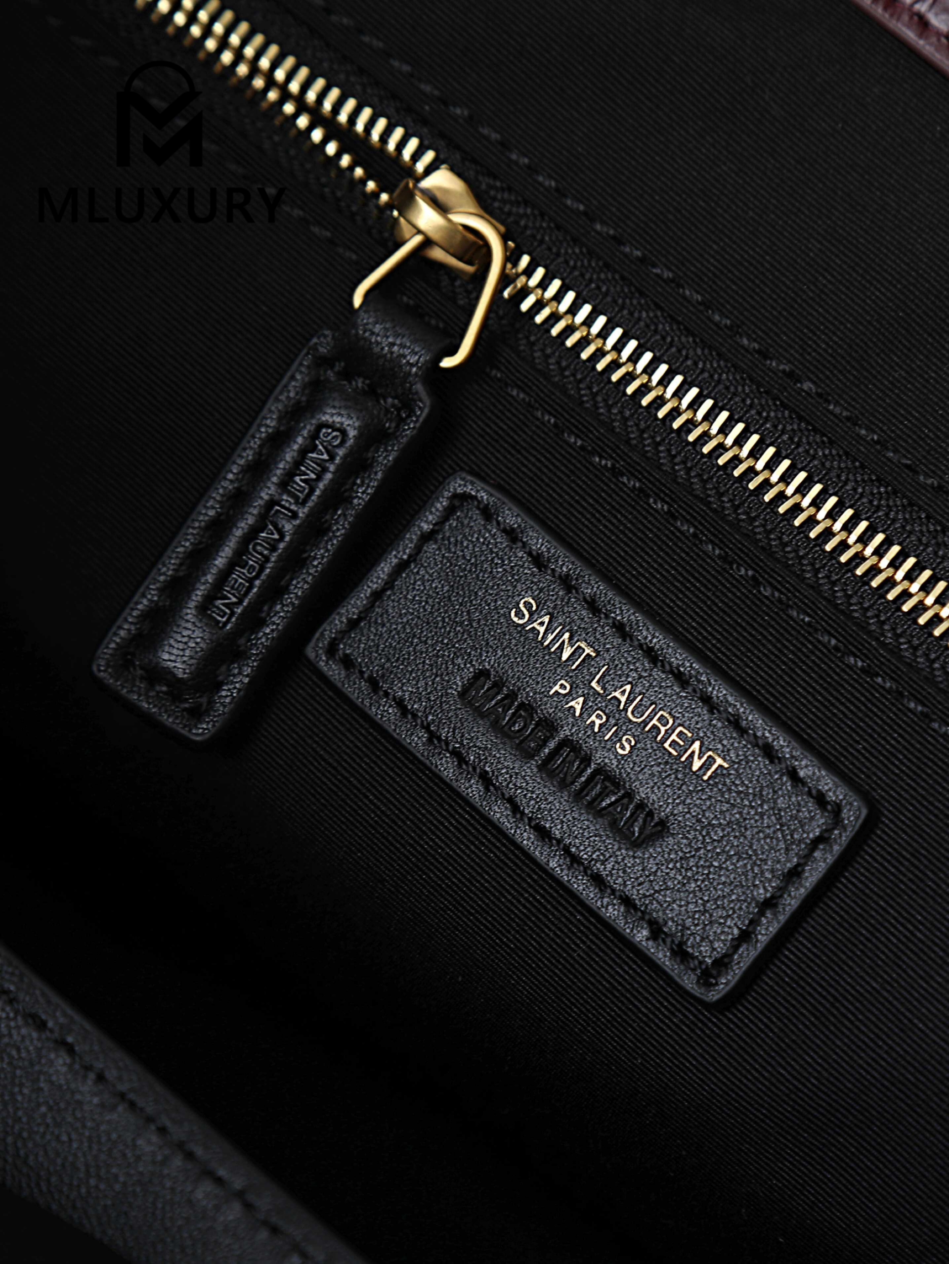 YSL Niki Small Shopping Bag, Large Size, Red&Gold