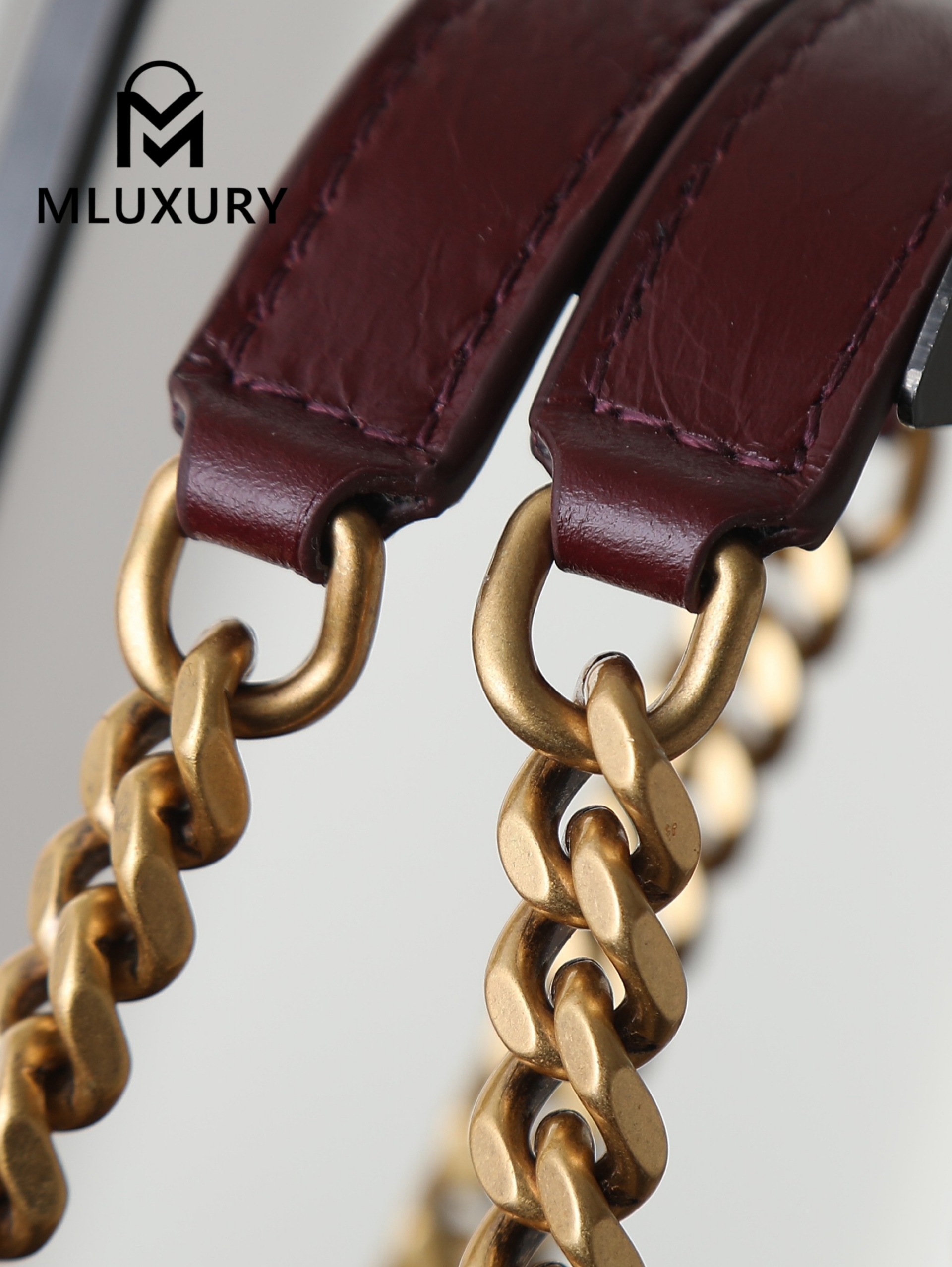 YSL Niki Small Shopping Bag, Large Size, Red&Gold