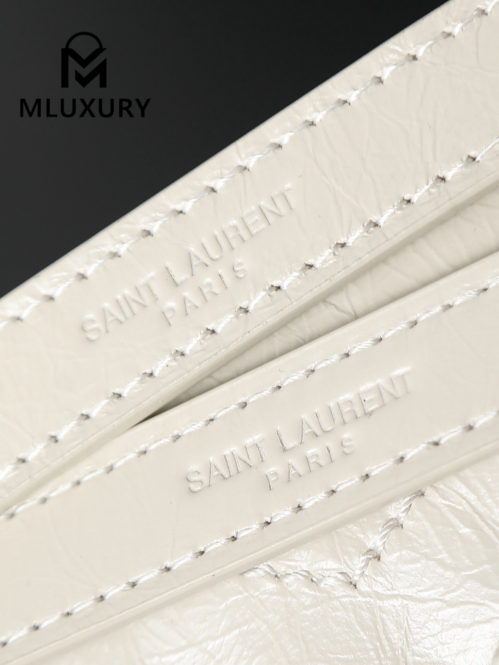 YSL Niki Off-White Waxed Leather · 22cm