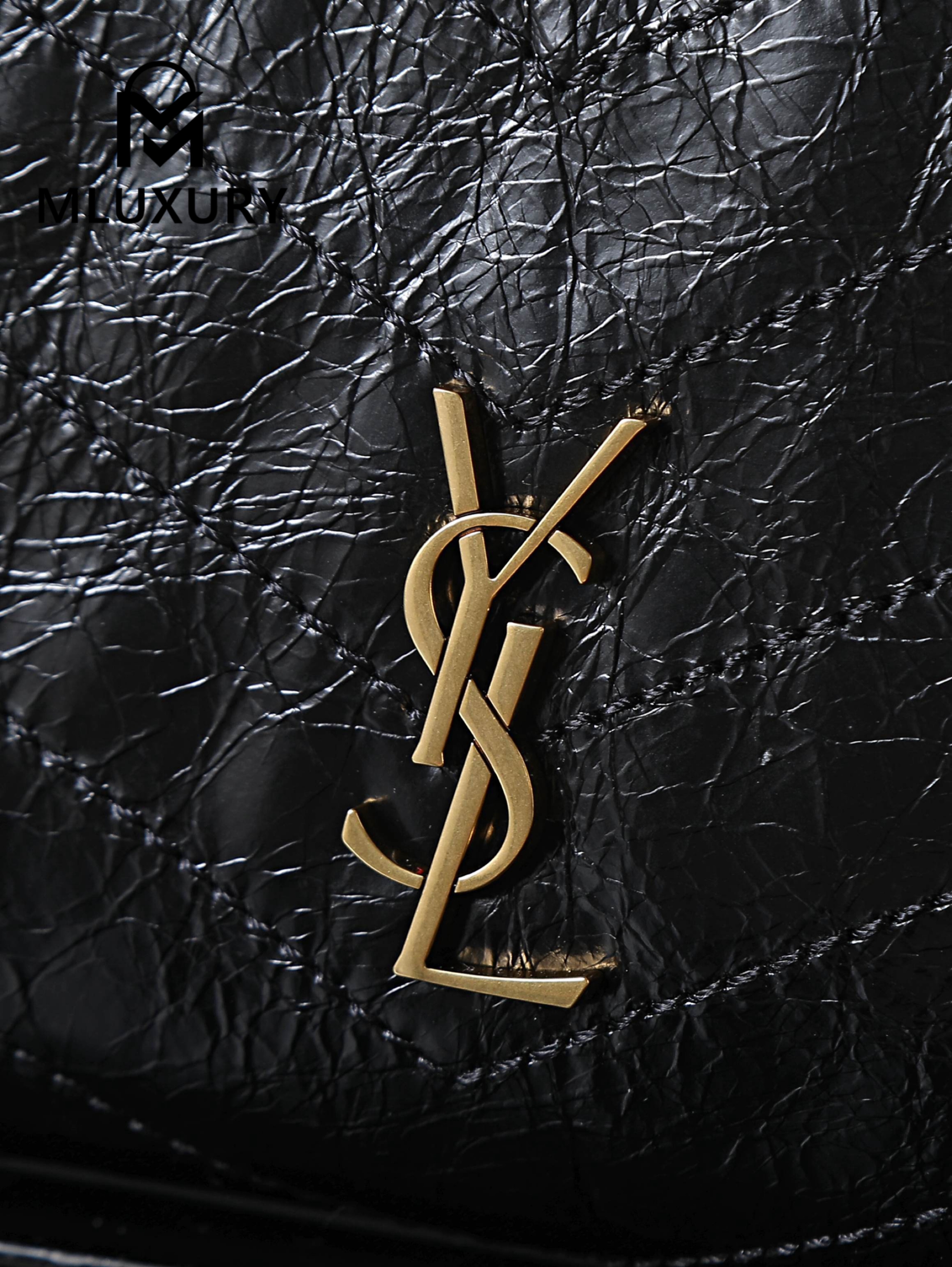 YSL Niki small shopping bag, original oil-waxed leather,Small size